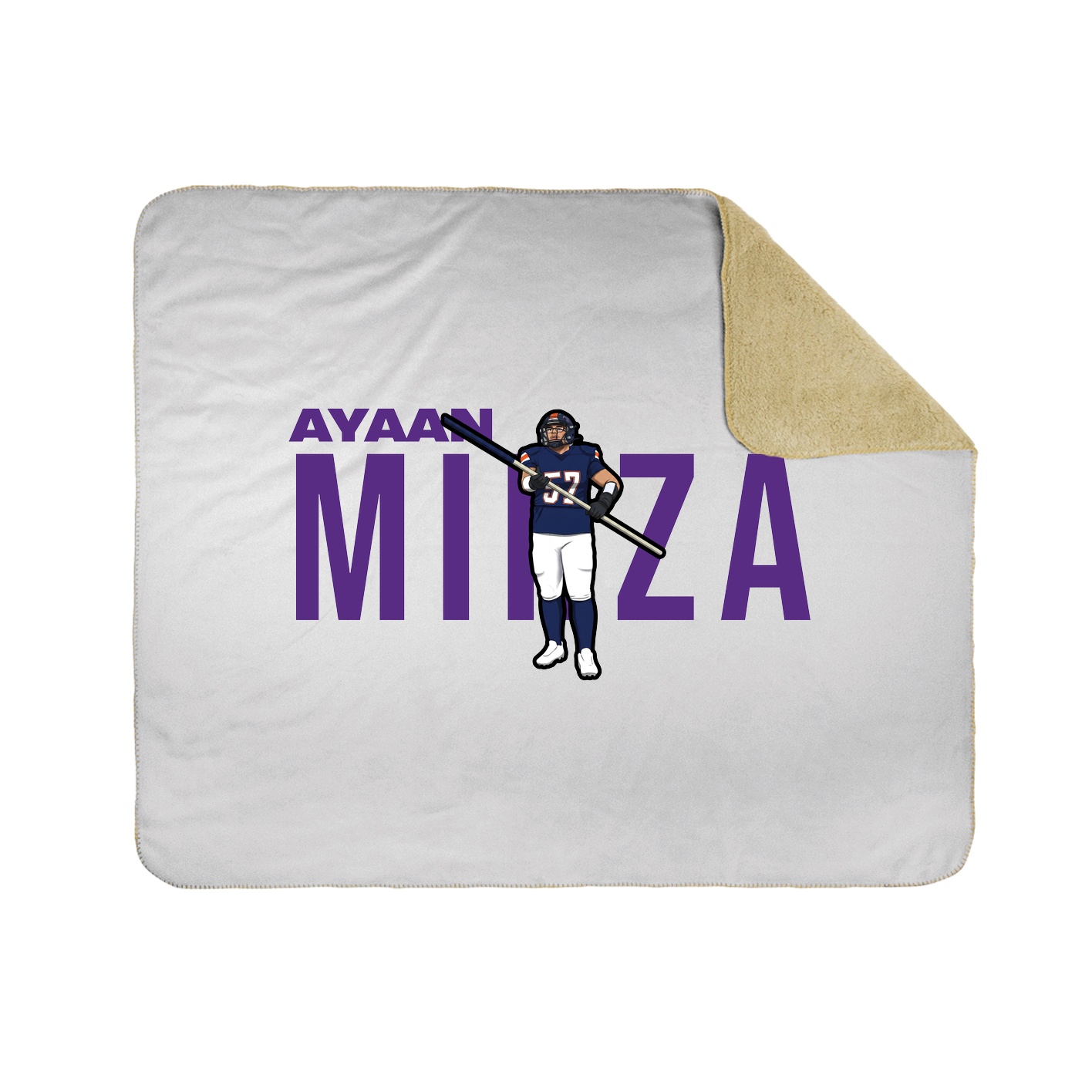 Throw Blanket — Player Name in White