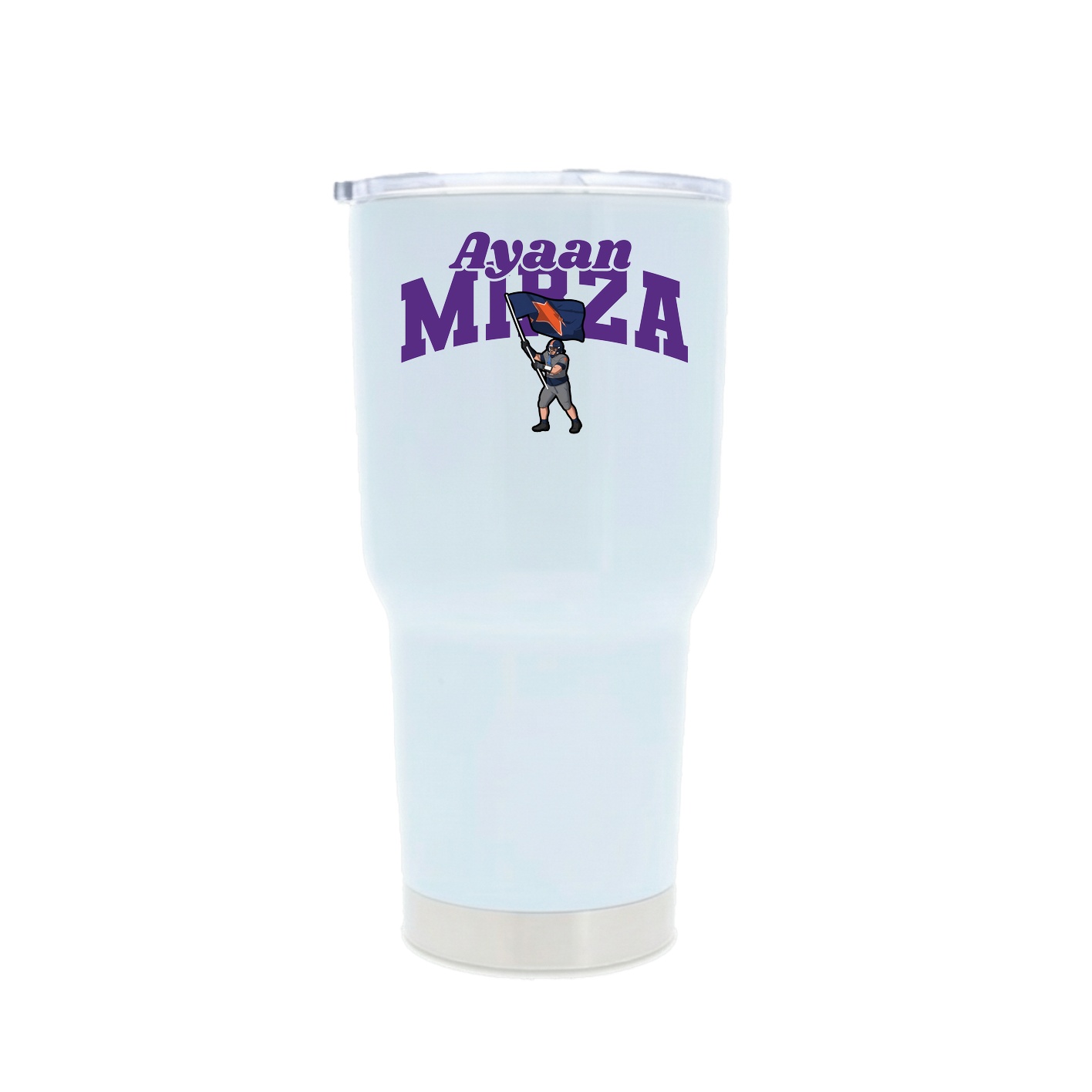 30oz Stainless Steel Tumbler — Signature Arch in White