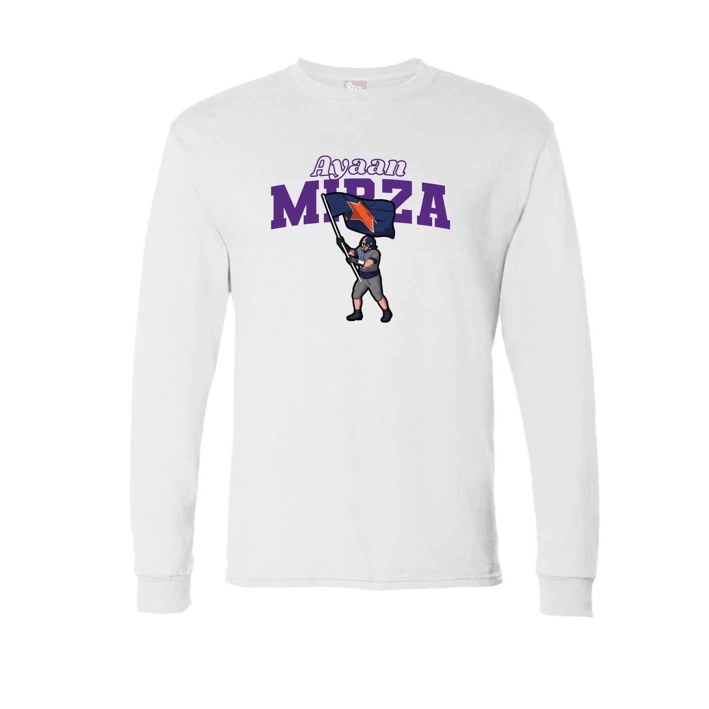 Long Sleeve Tee — Name Arch in White