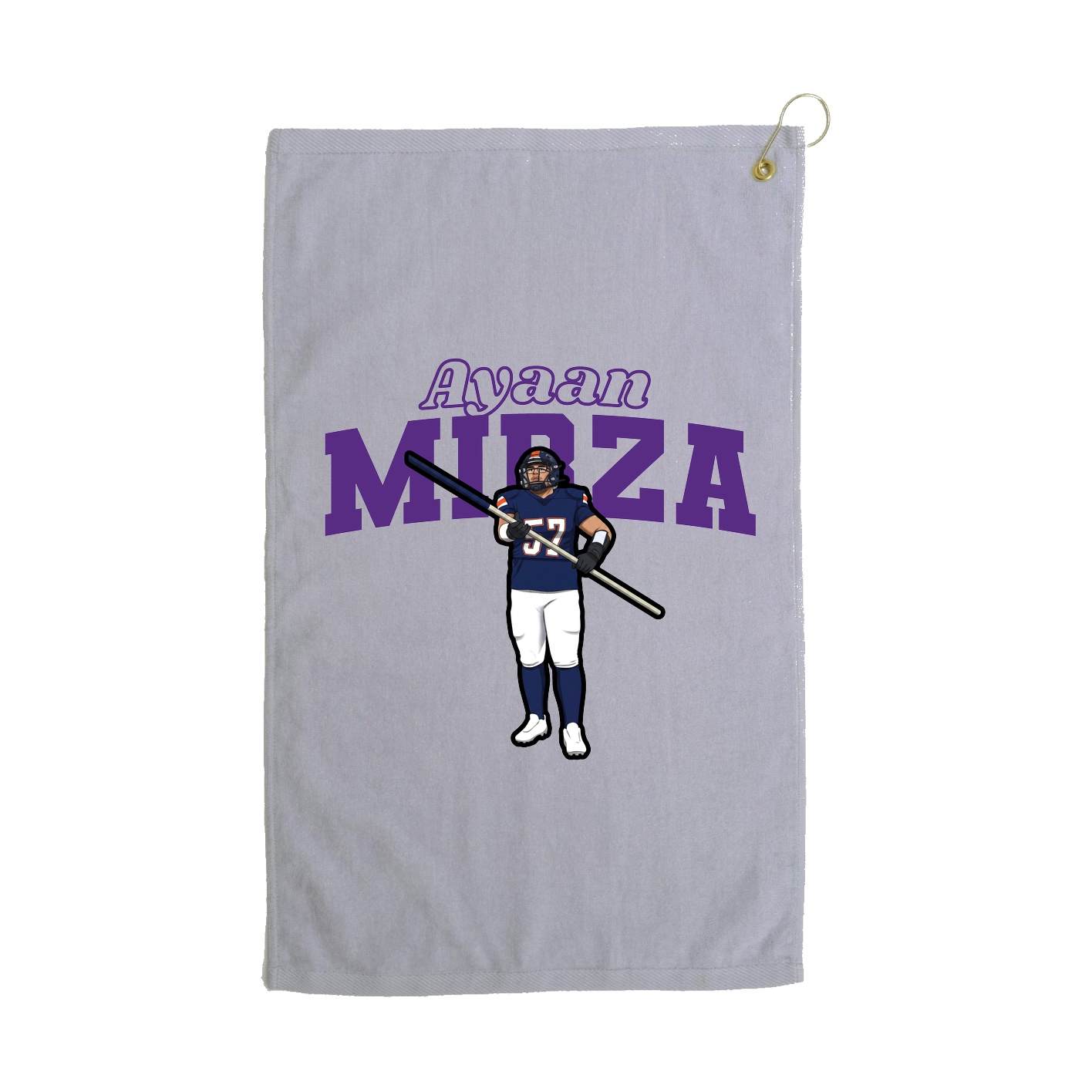Golf Towel — Name Arch in Grey