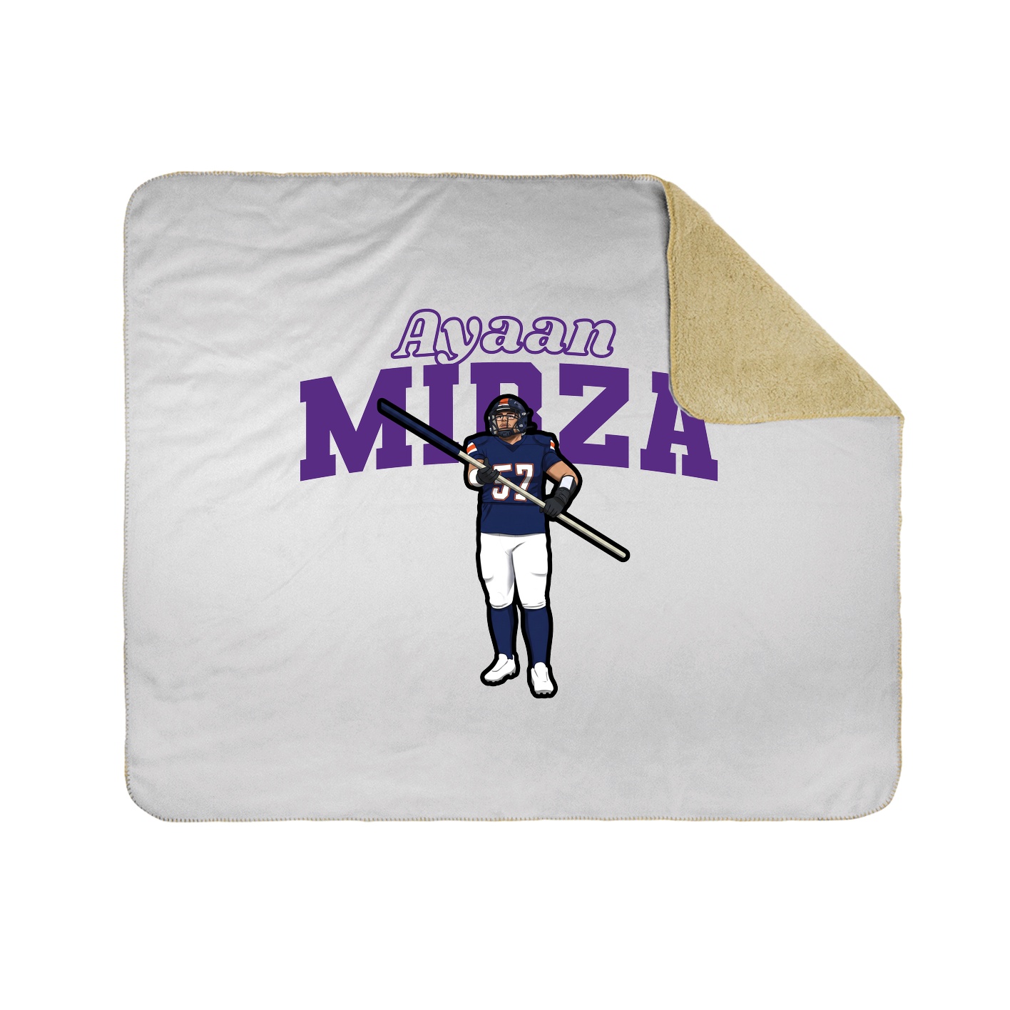 Throw Blanket — Name Arch in White