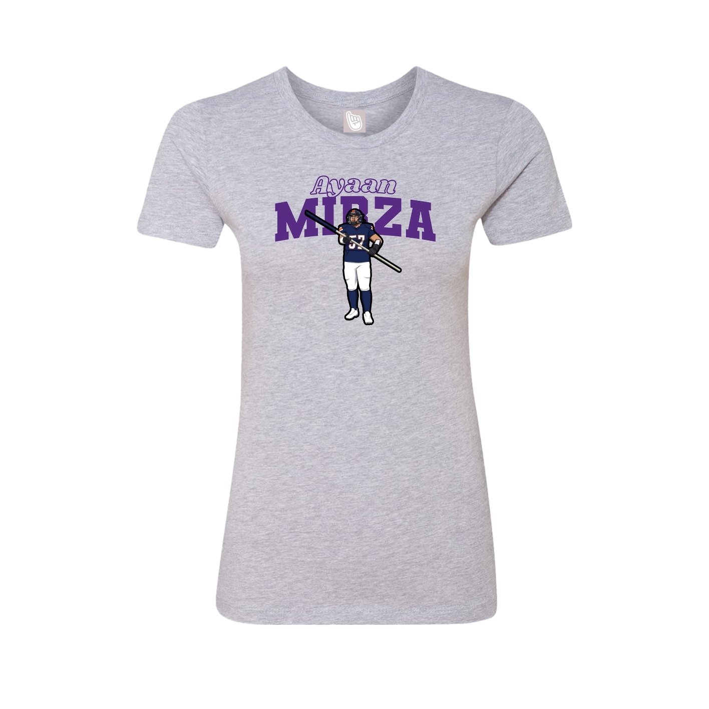 Womens Tee — Name Arch in Grey