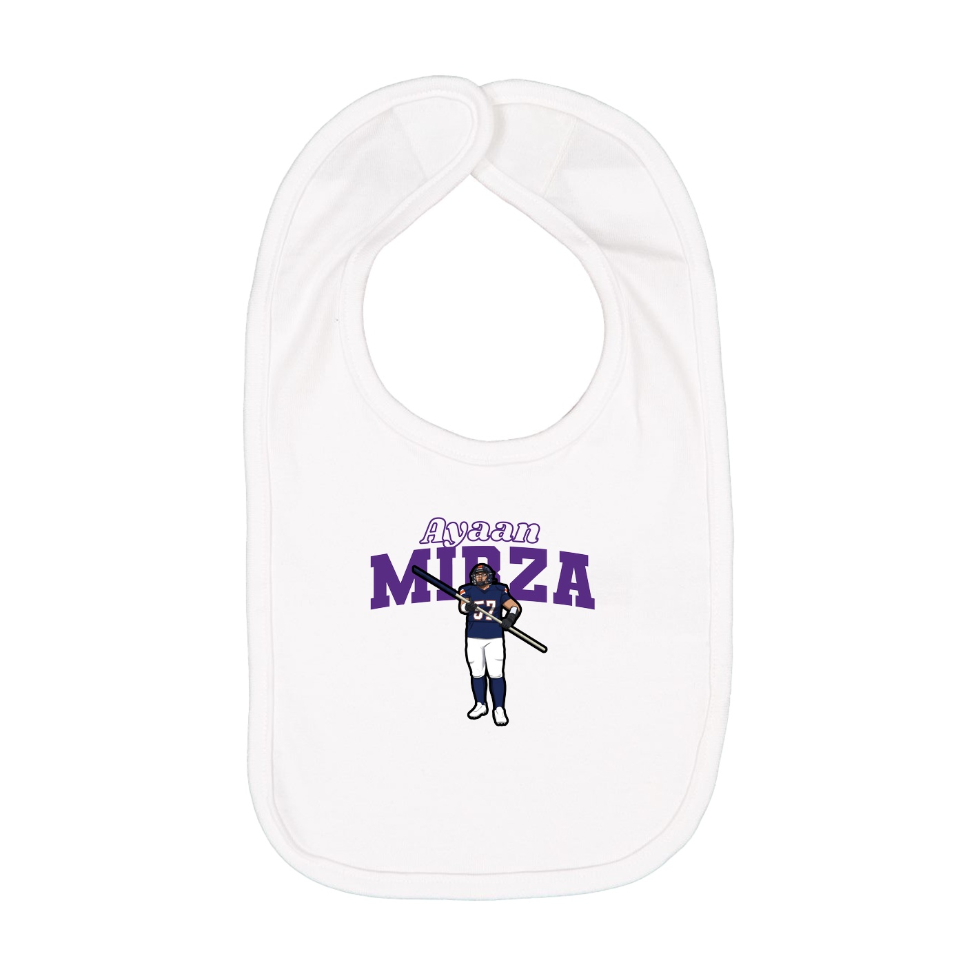 Infant Bib — Name Arch in White