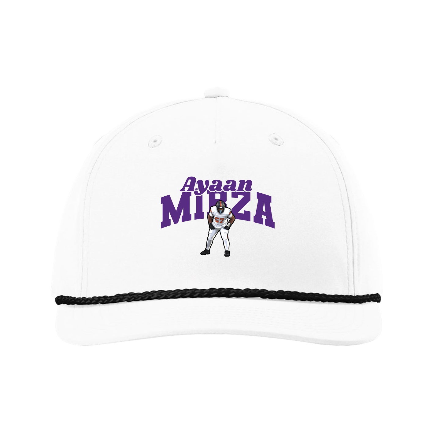 Five-Panel Classic Rope Cap — Signature Arch in White