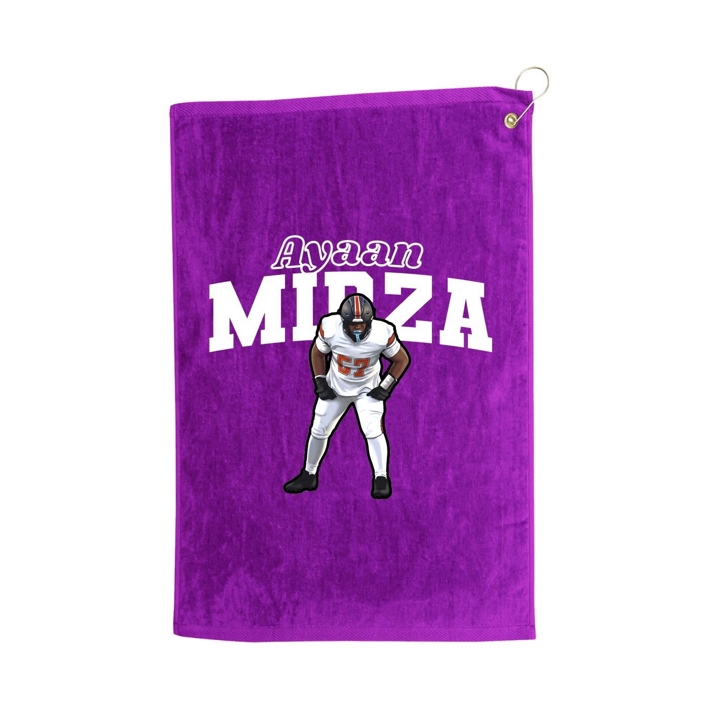 Golf Towel — Name Arch in Purple