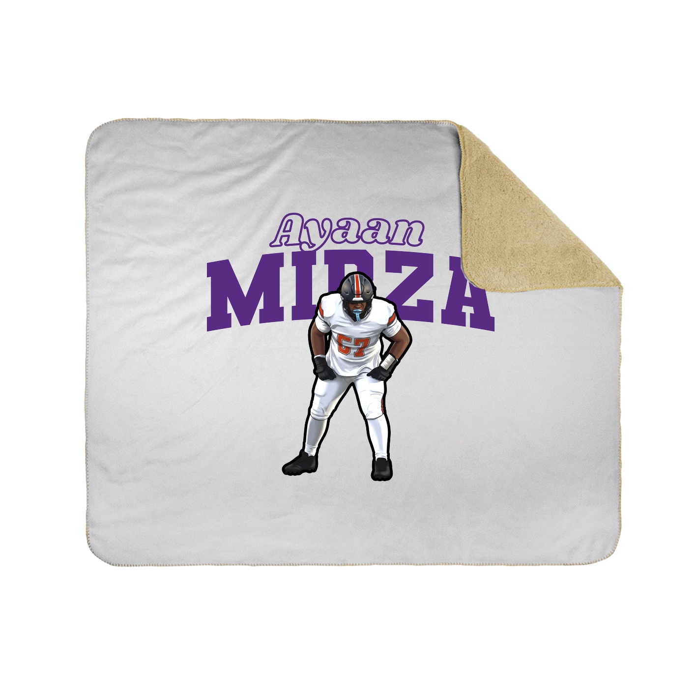 Throw Blanket — Name Arch in White