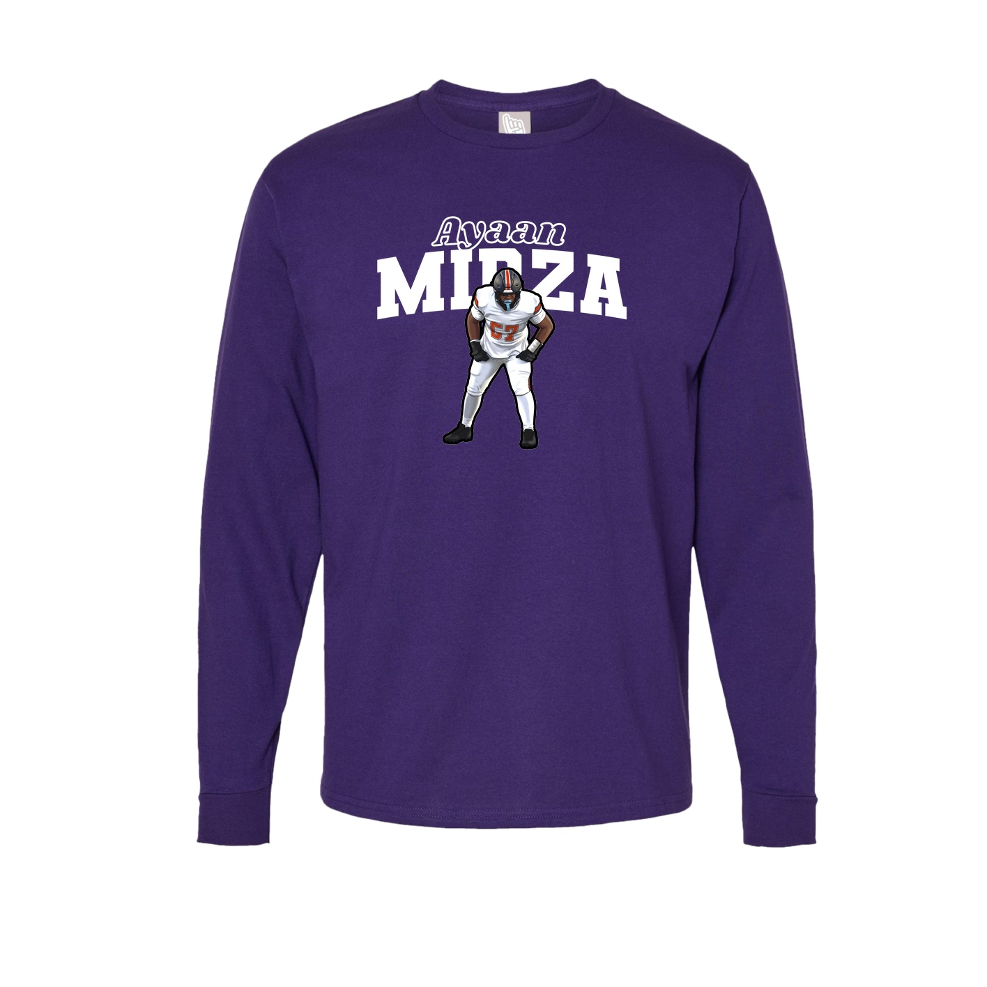 Long Sleeve Tee — Name Arch in Purple
