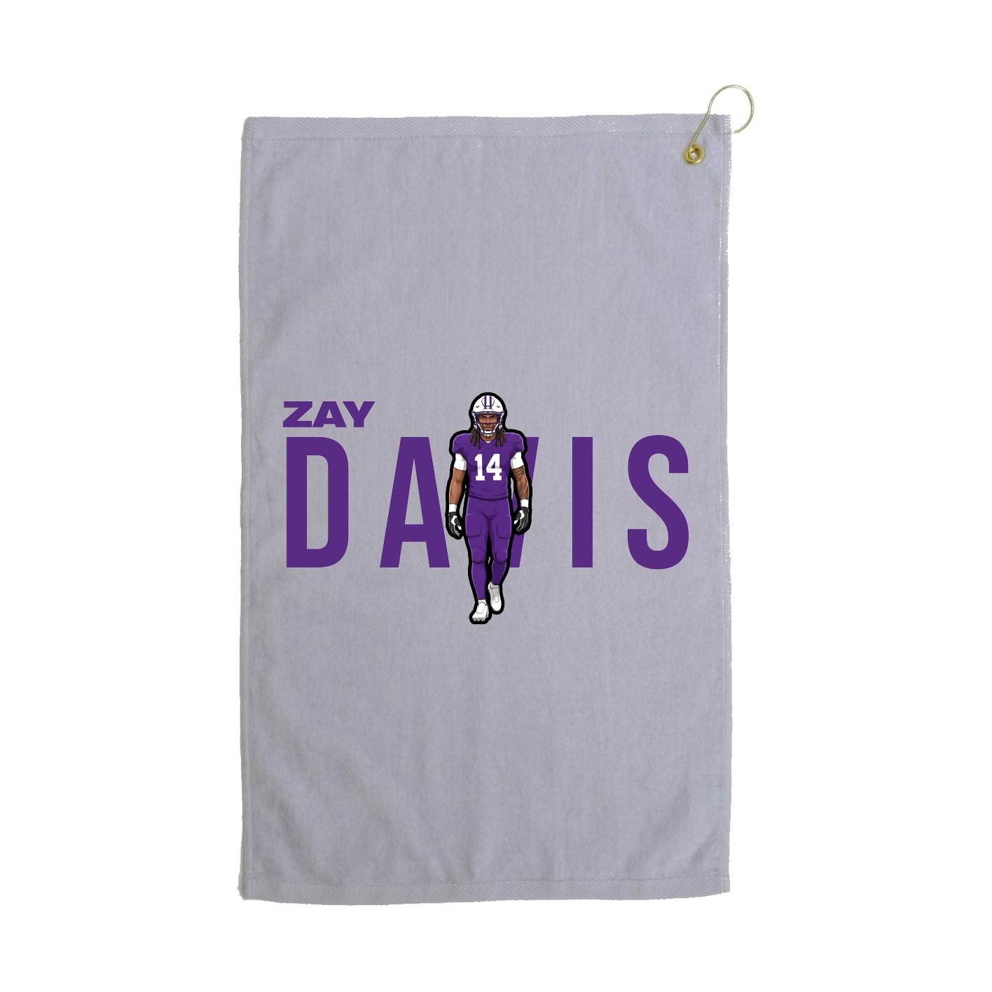 Golf Towel — Player Name in Grey
