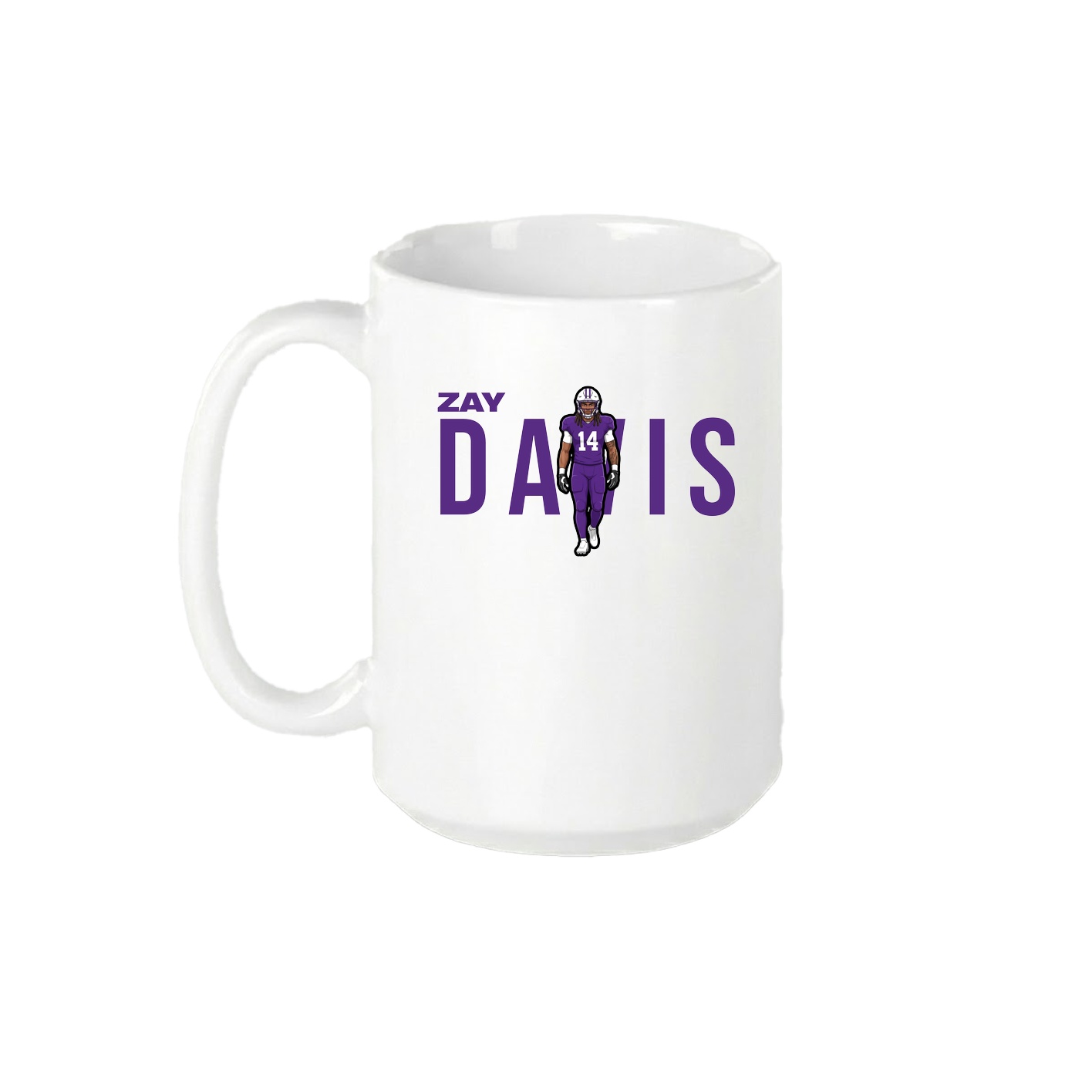 15oz Coffee Mug — Player Name in White