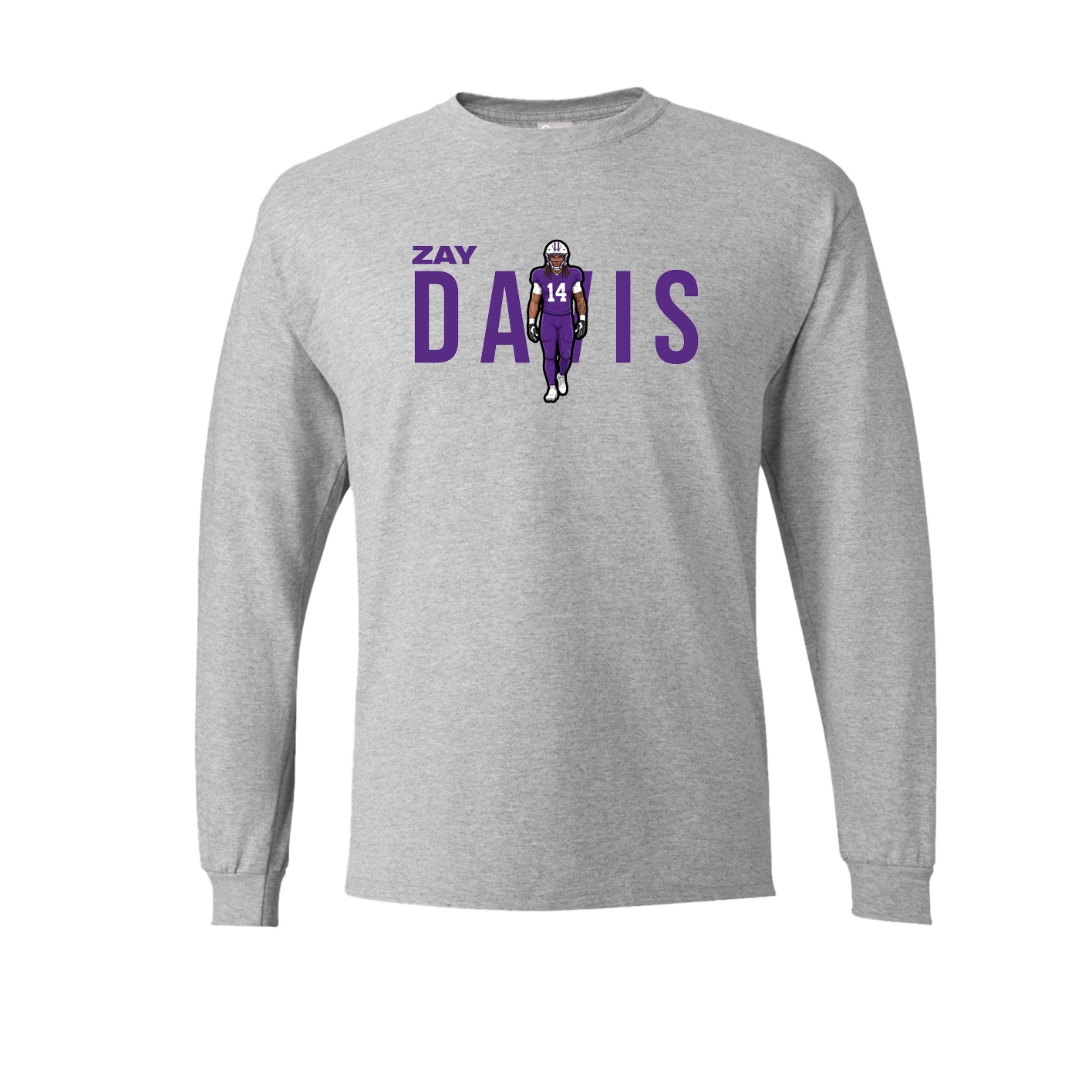 Long Sleeve Tee — Player Name in Grey