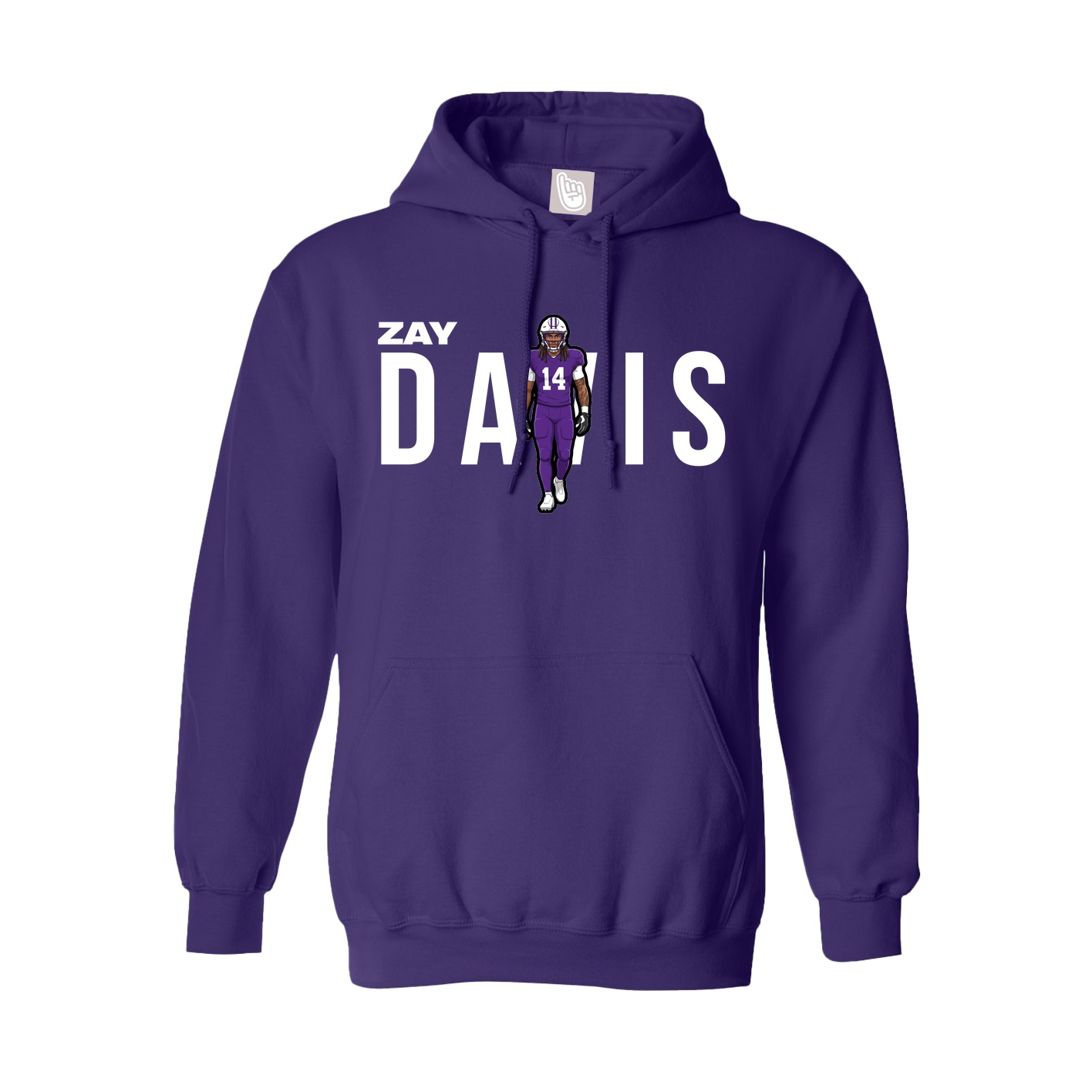 Youth Hoodie — Player Name in Purple