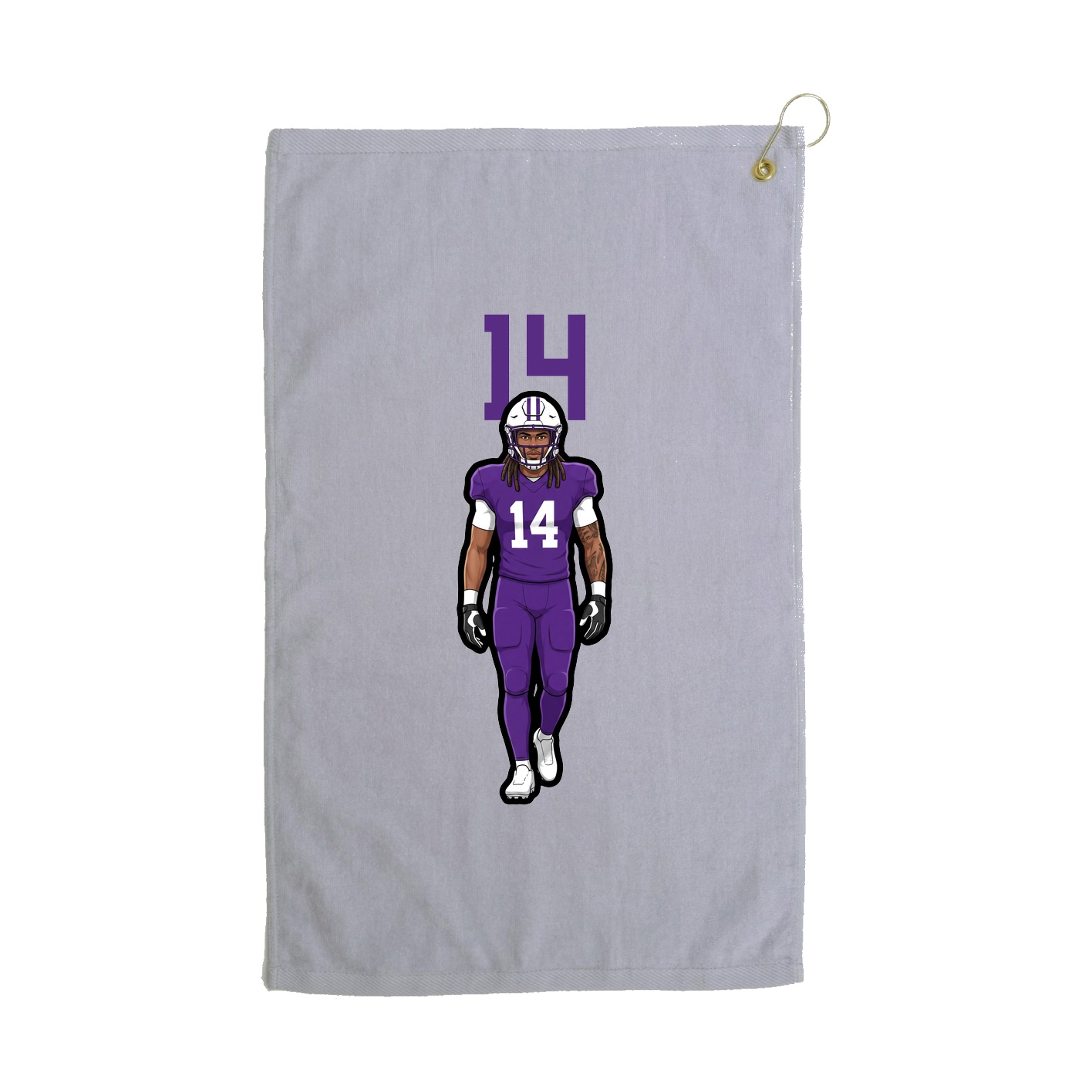 Golf Towel — Number Top in Grey