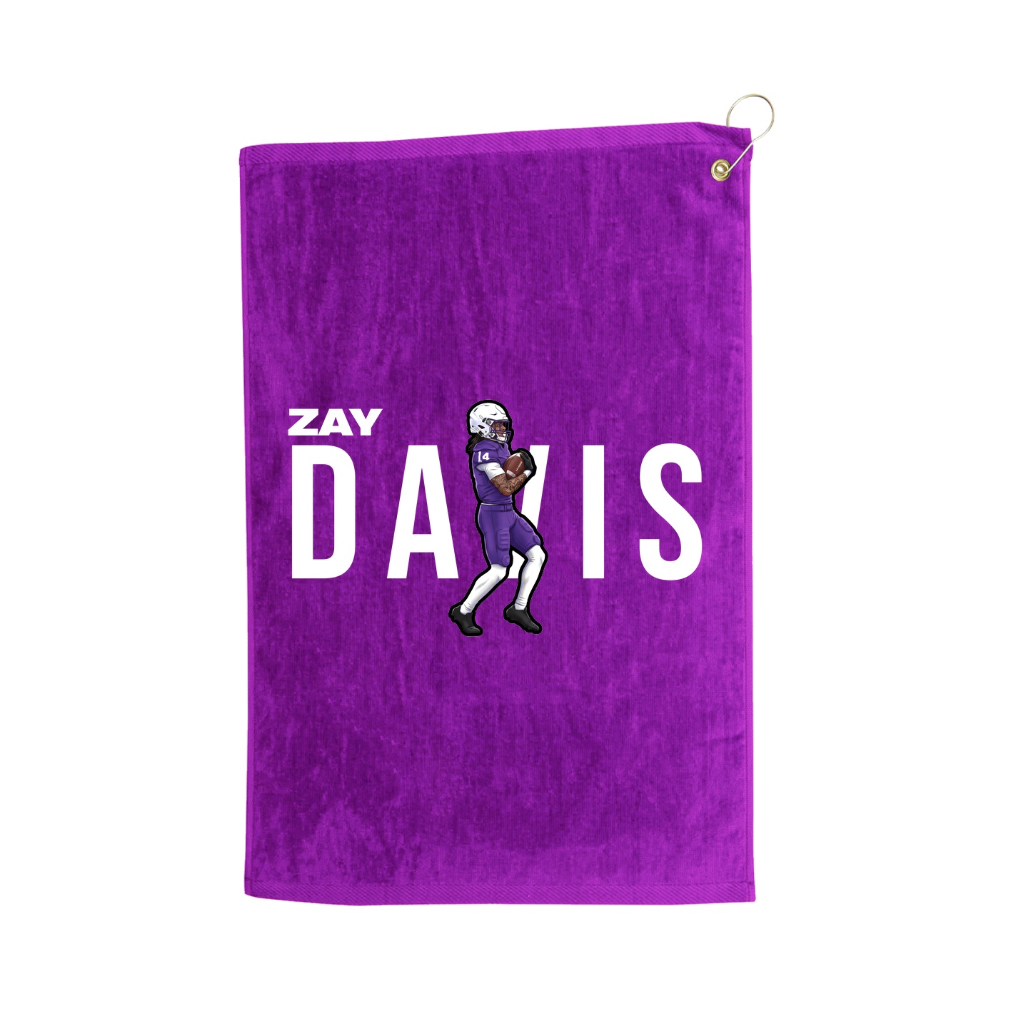 Golf Towel — Player Name in Purple