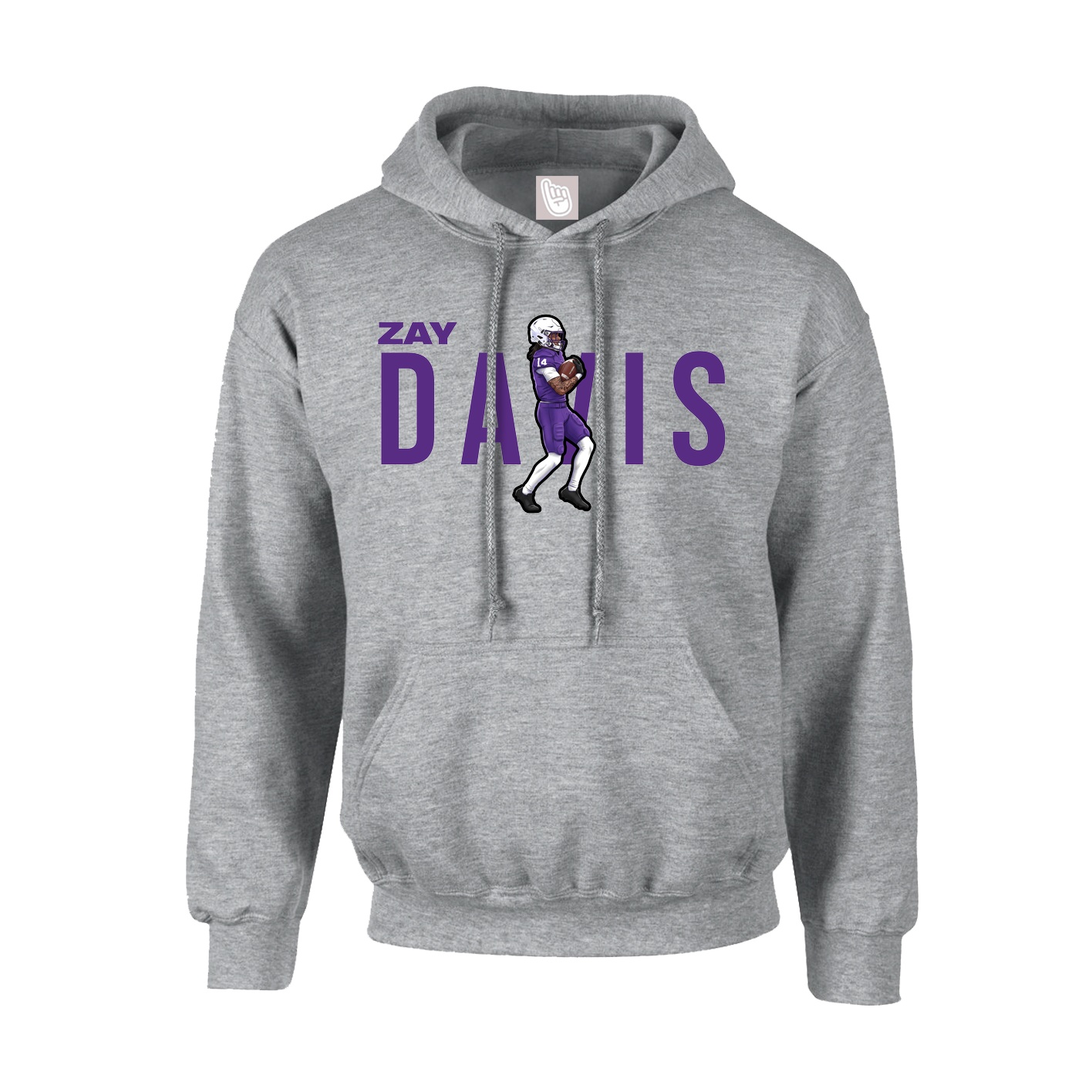 Youth Hoodie — Player Name in Grey