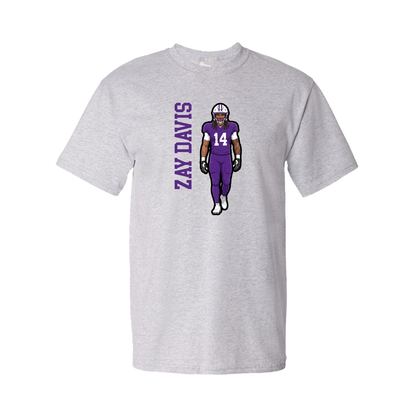 Youth Tee — Name Vertical in Grey