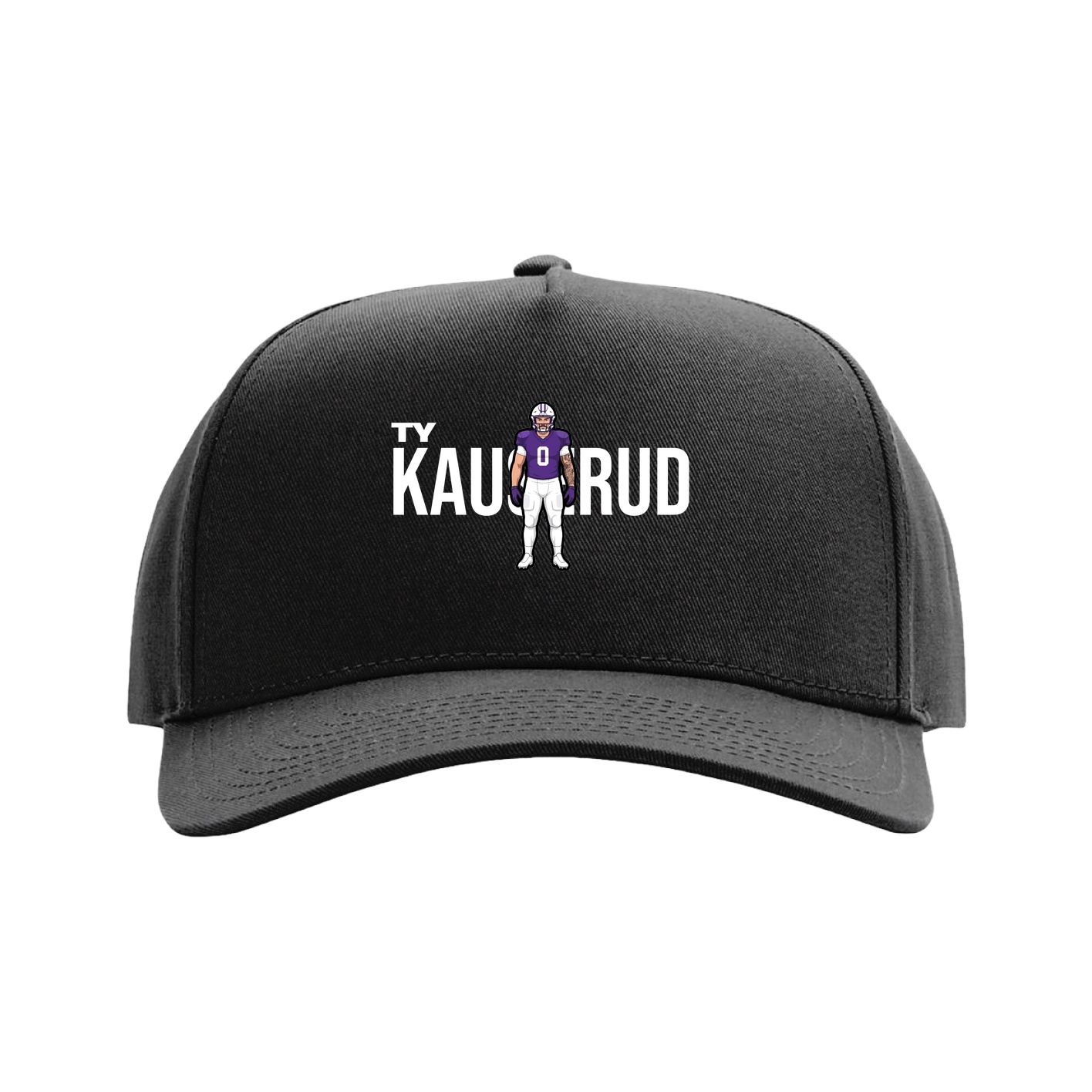 Full Fabric Five-Panel Champ Cap — Player Name in Black