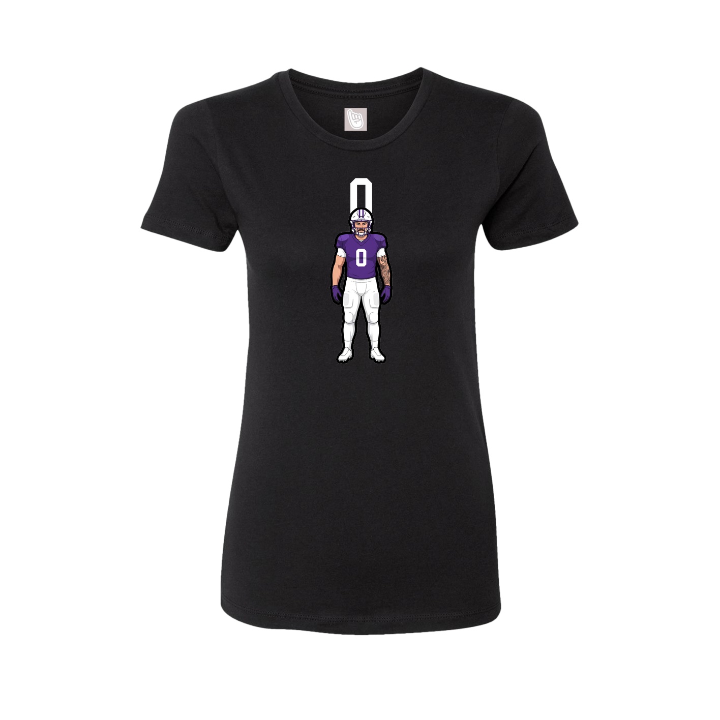 Fitted Women's Tee — Number Top in Black