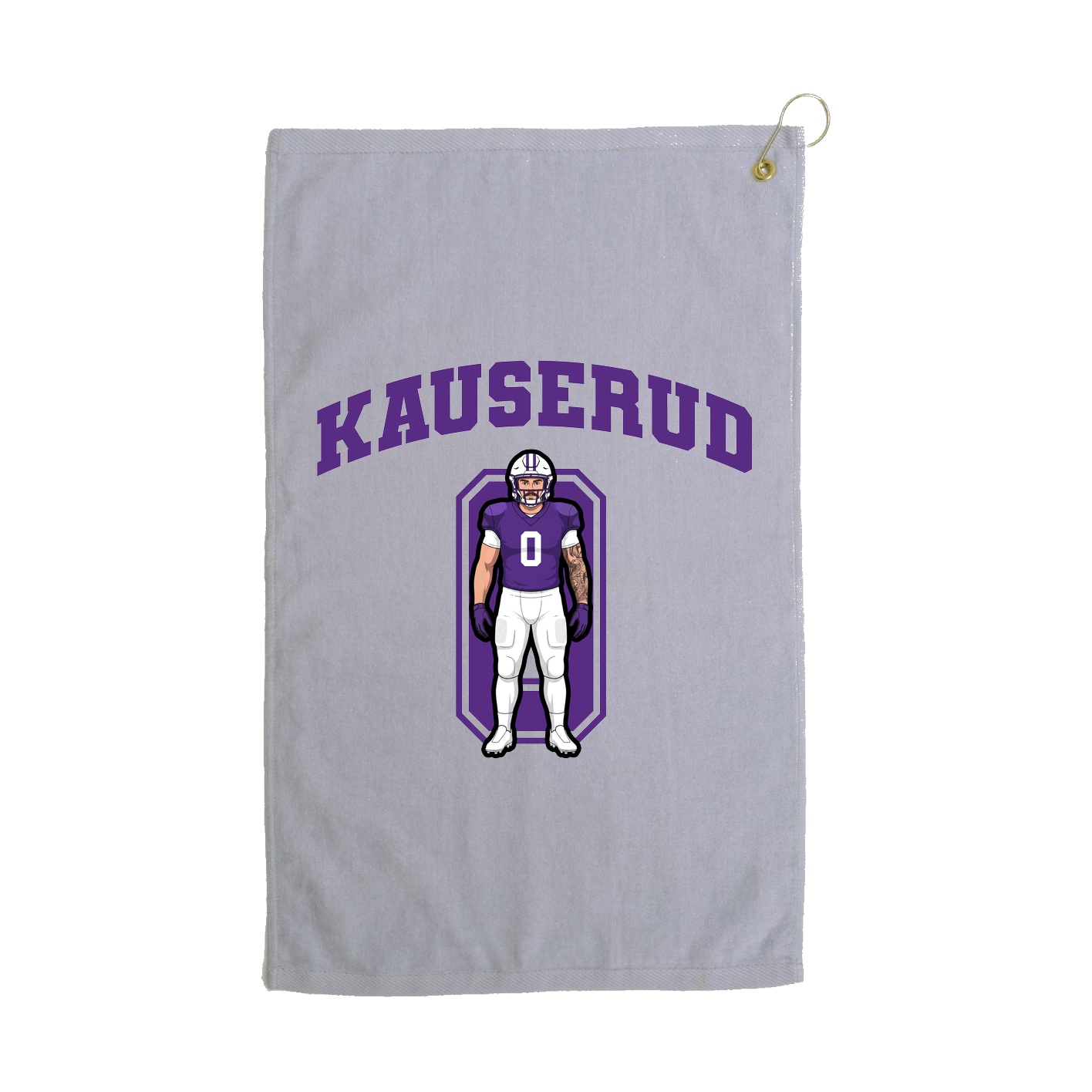 Golf Towel — Number in Grey