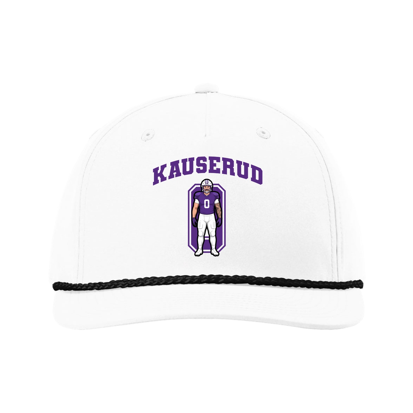 Five-Panel Classic Rope Cap — Number in White