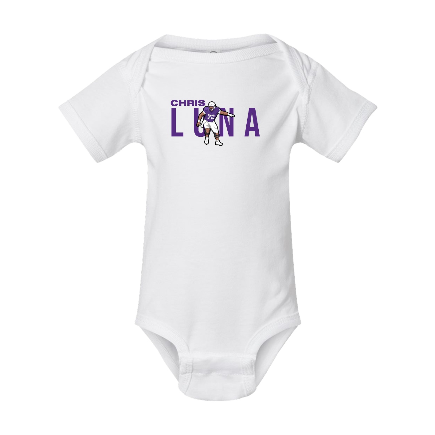 Baby Onesie — Player Name in White
