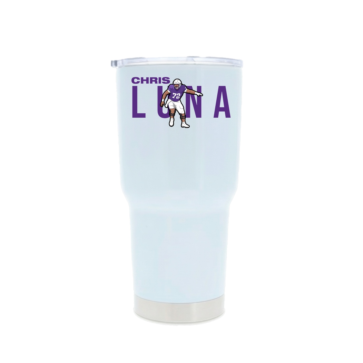 30oz Stainless Steel Tumbler — Player Name in White