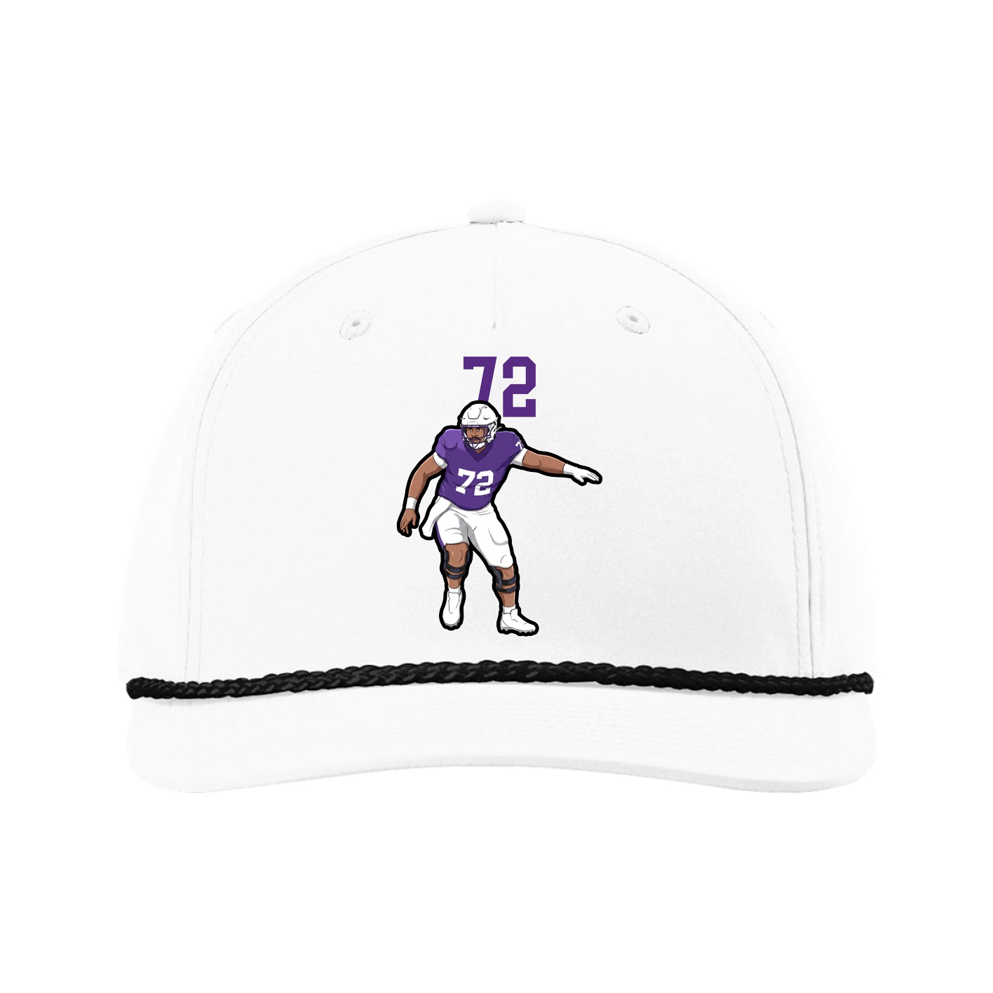Five-Panel Classic Rope Cap — Number Top in White