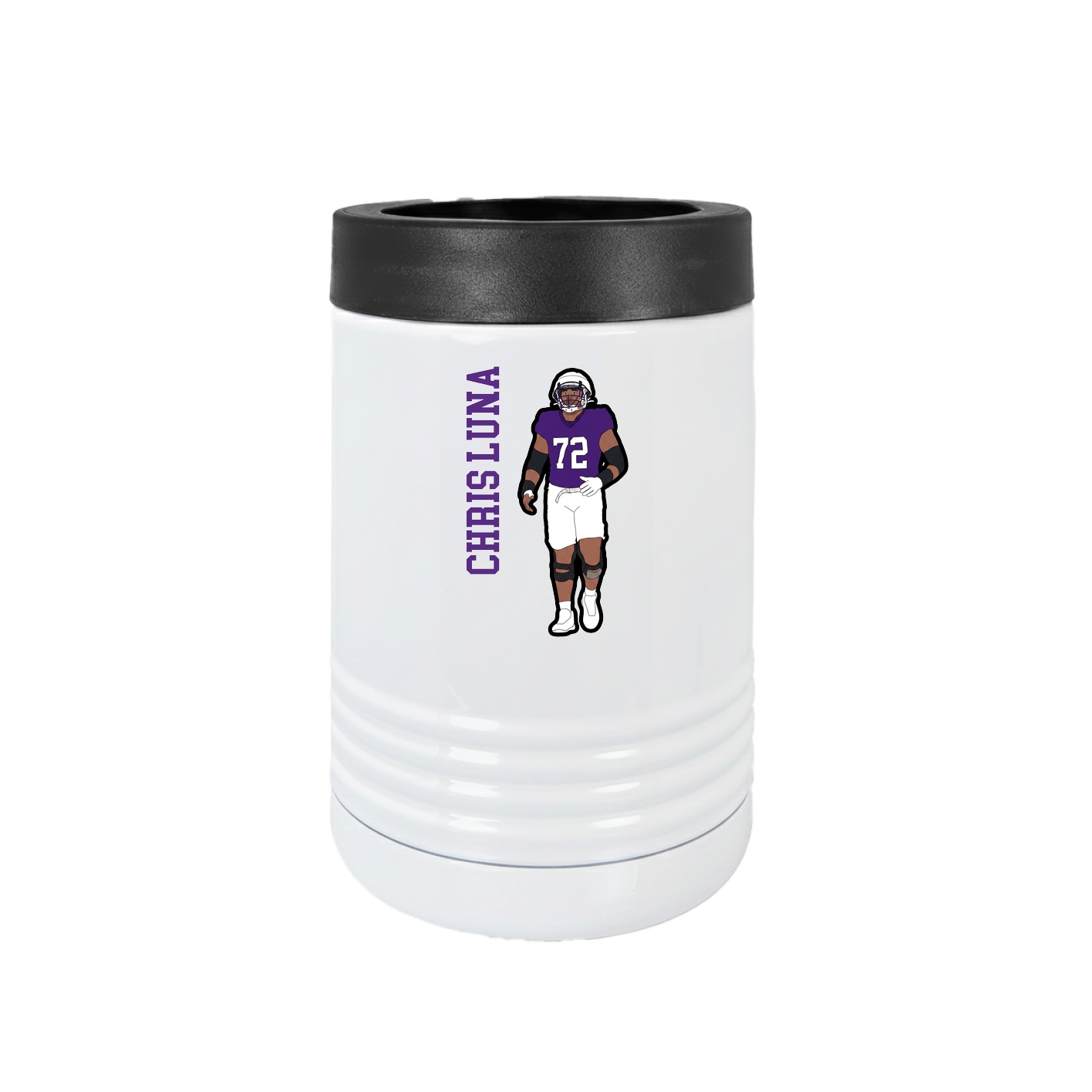 Beverage Holder — Name Vertical in White