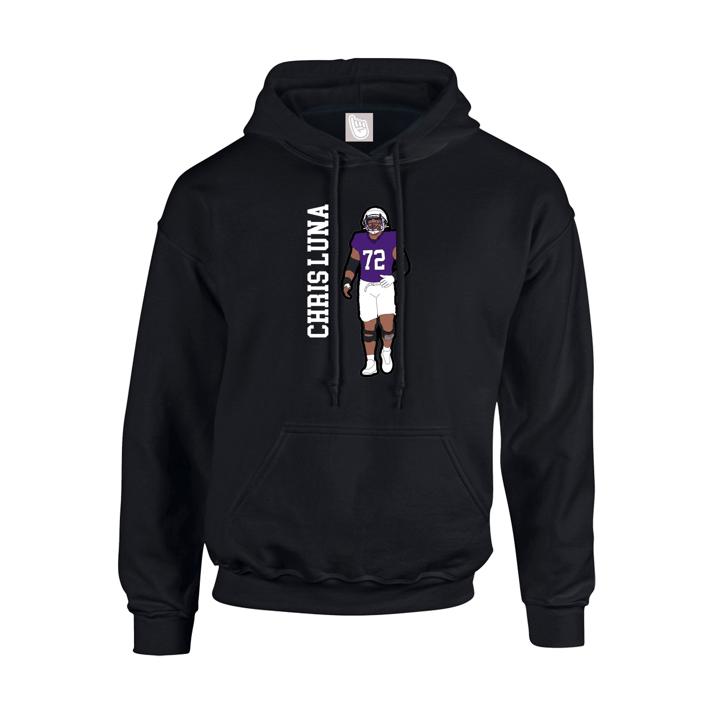 Youth Hoodie — Name Vertical in Black