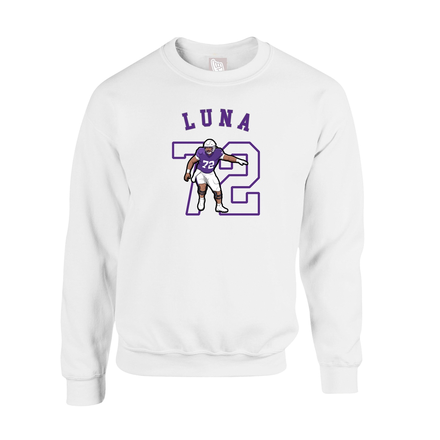 Fleece Crew — Shirsey Arch in White