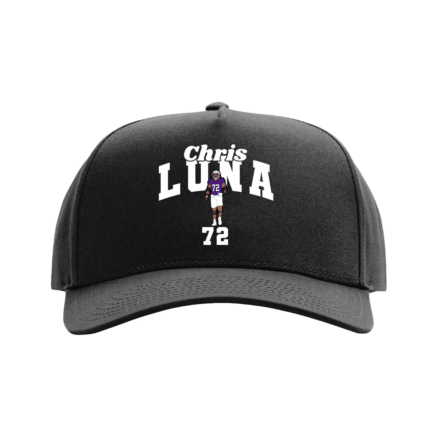 Full Fabric Five-Panel Champ Cap — Signature Arch in Black