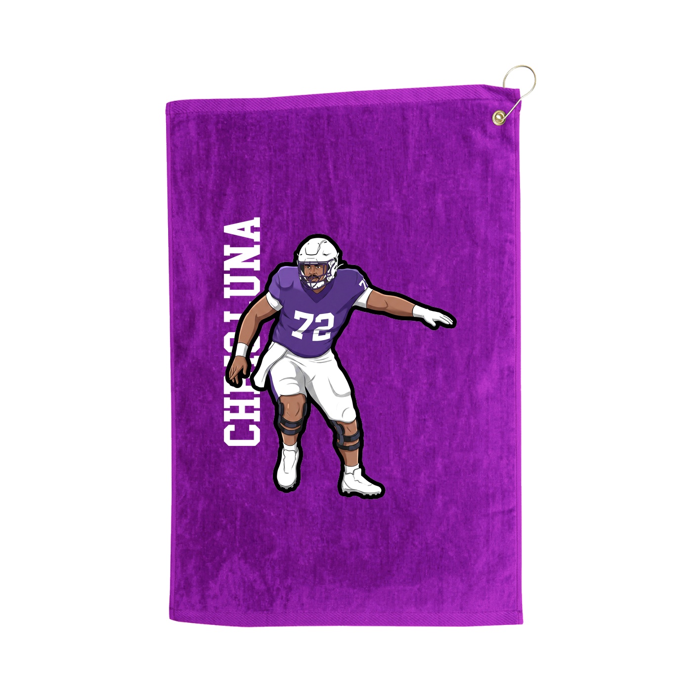 Golf Towel — Name Vertical in Purple