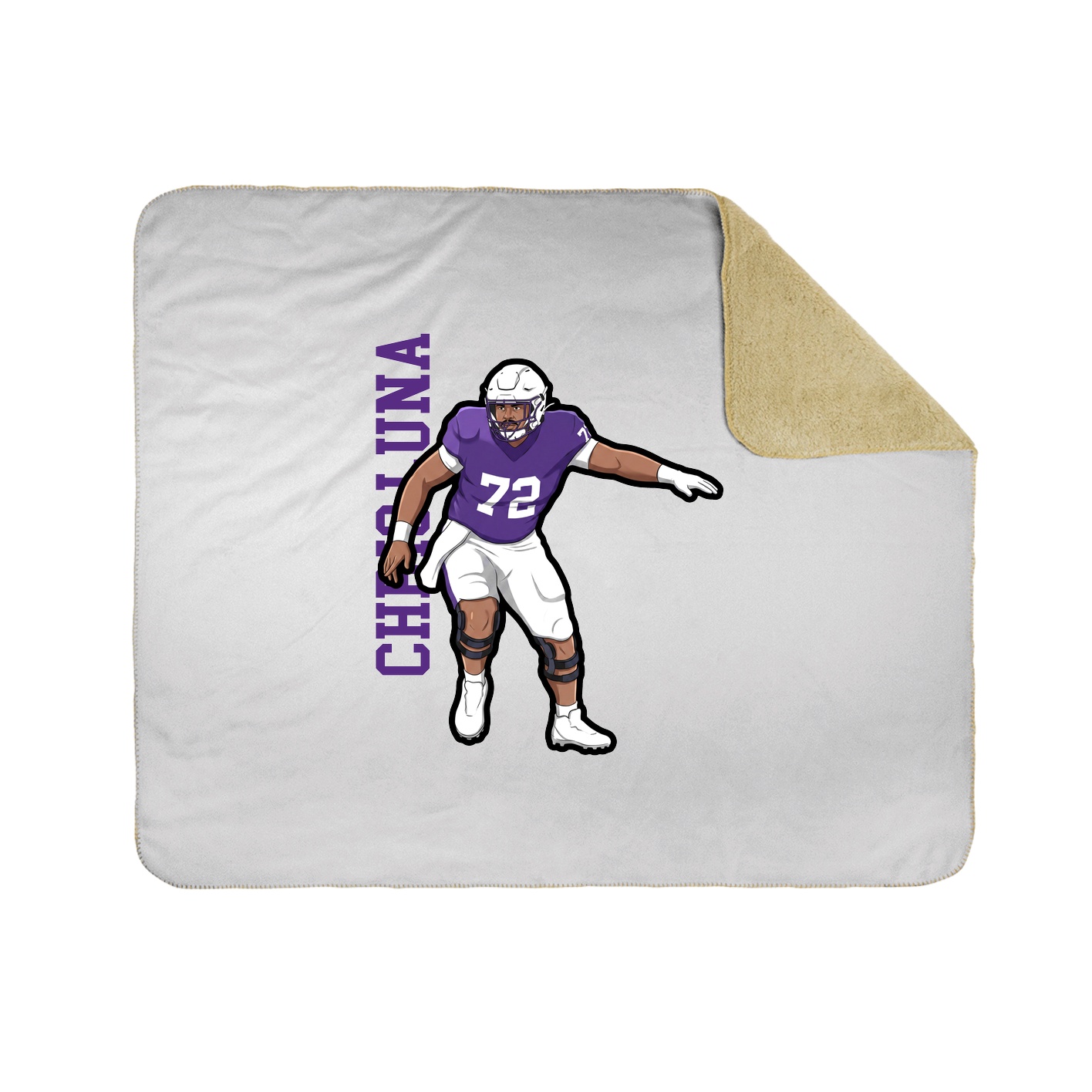 Throw Blanket — Name Vertical in White