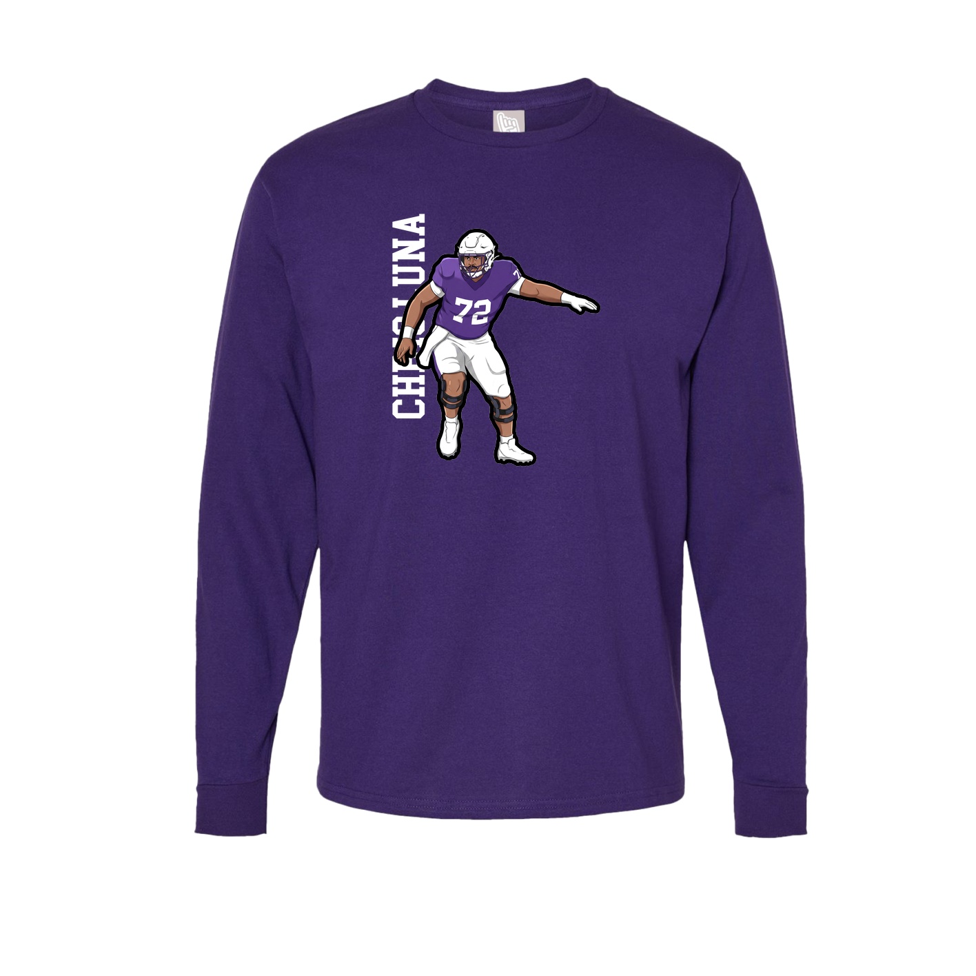 Long Sleeve Tee — Name Vertical in Purple