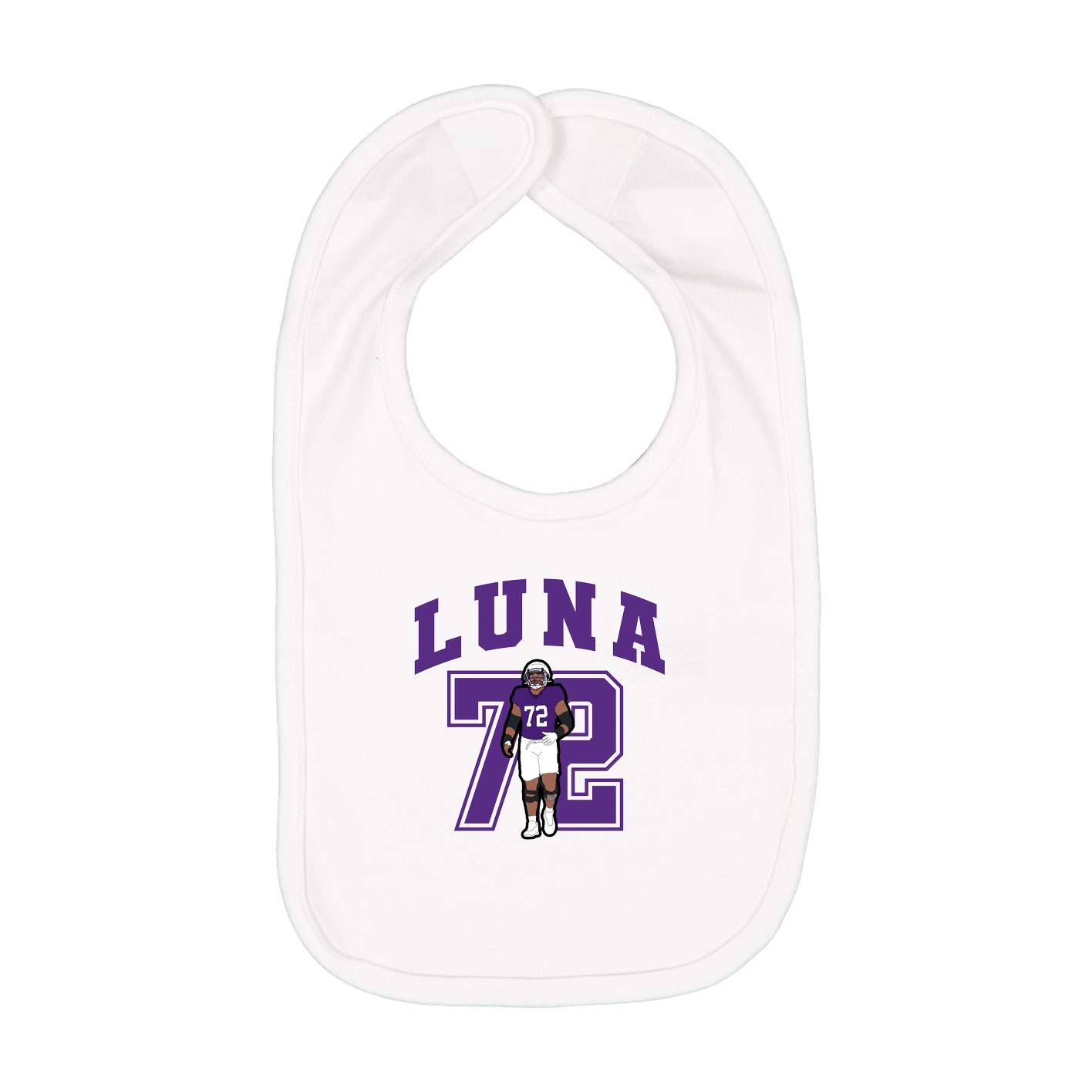 Infant Bib — Number in White