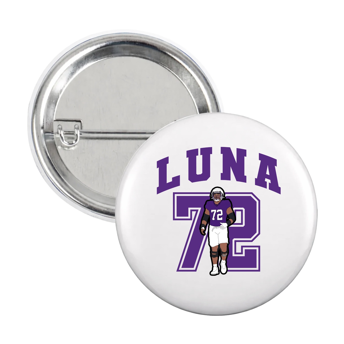 Game Day Button — Number in White