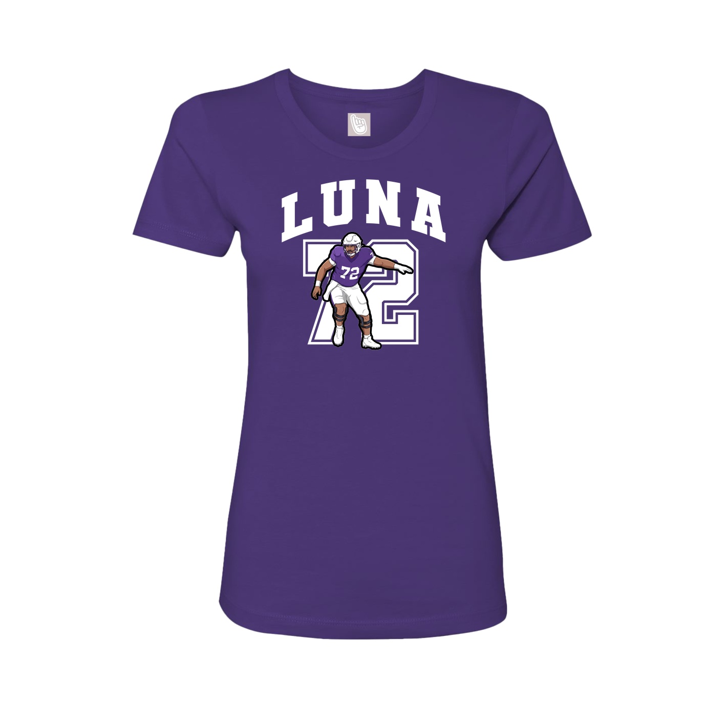 Fitted Women's Tee — Number in Purple