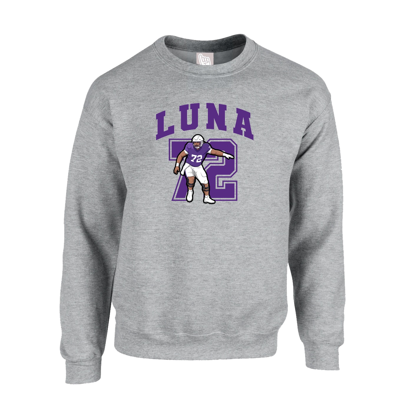 Fleece Crew — Number in Grey