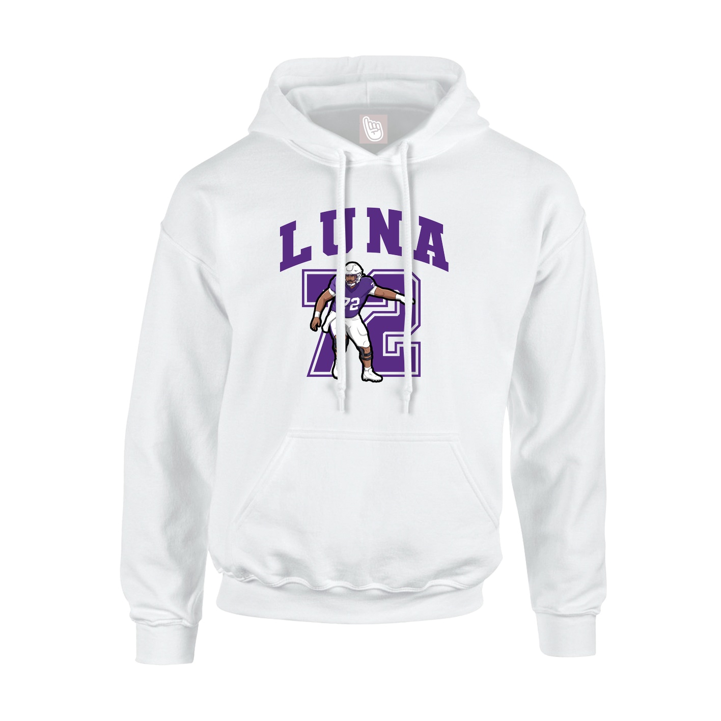 Youth Hoodie — Number in White