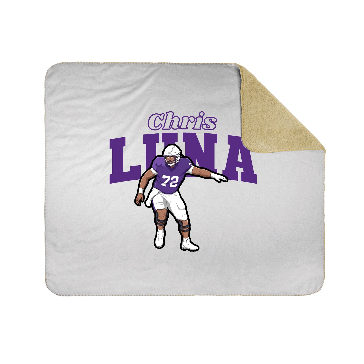 Throw Blanket — Name Arch in White