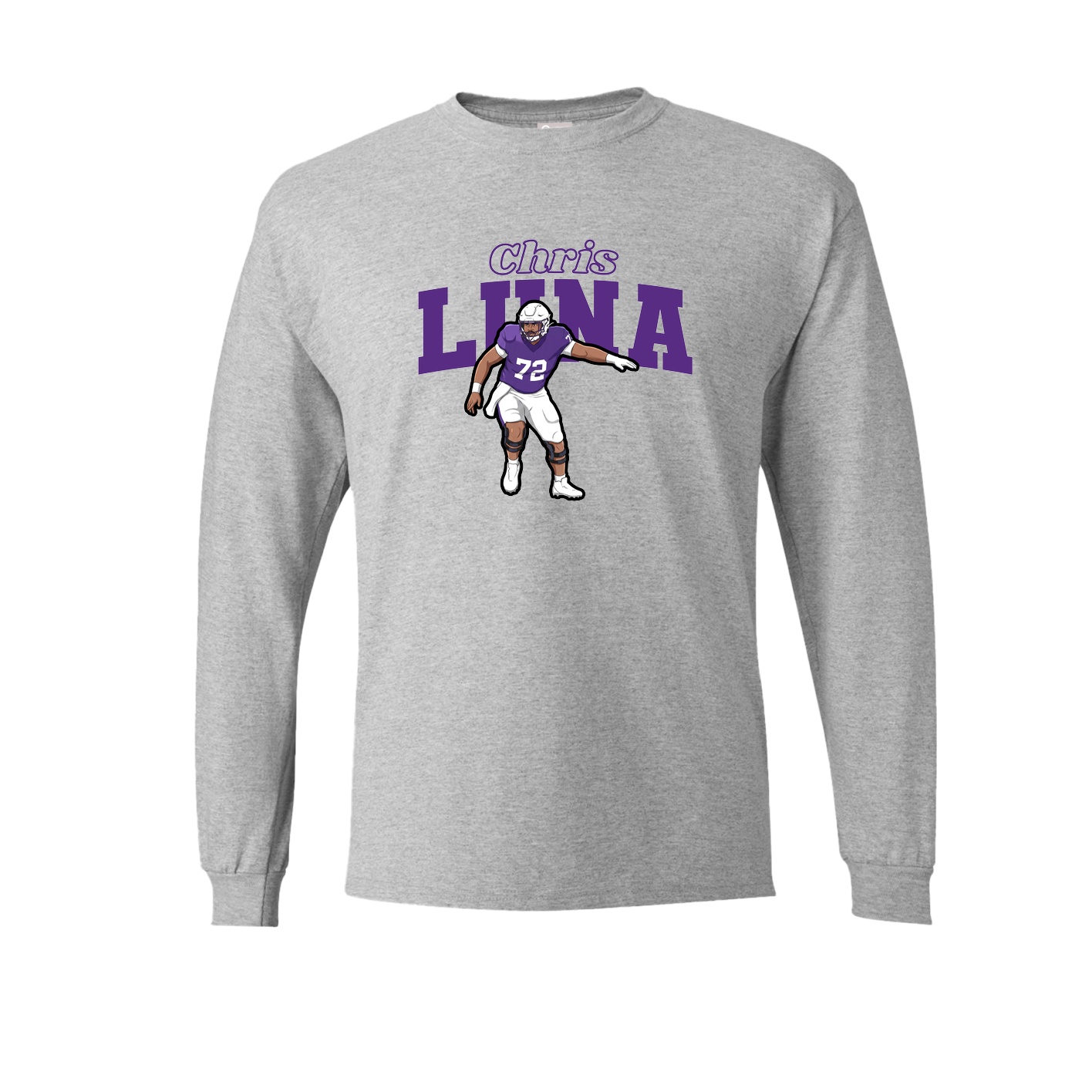 Long Sleeve Tee — Name Arch in Grey