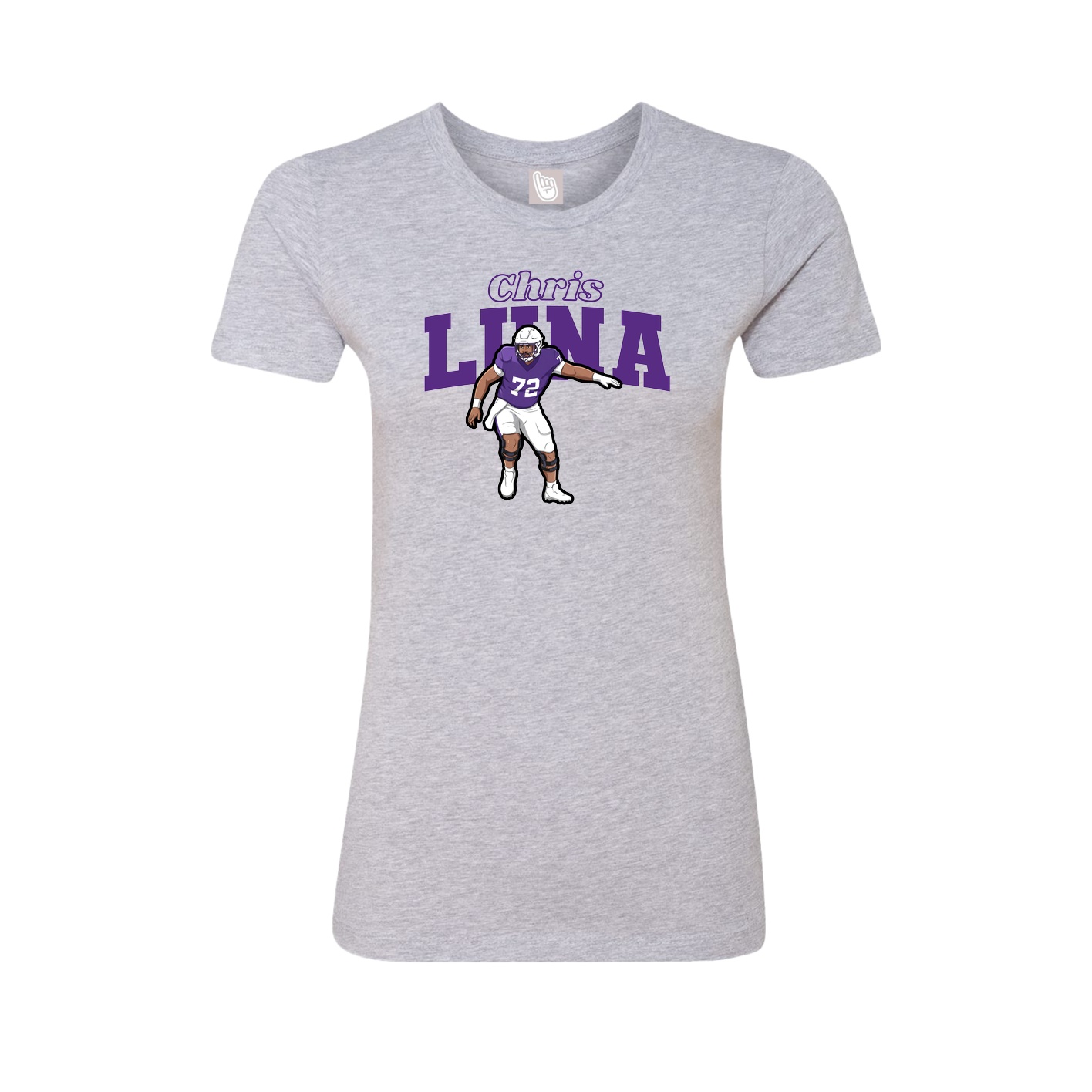 Fitted Women's Tee — Name Arch in Grey