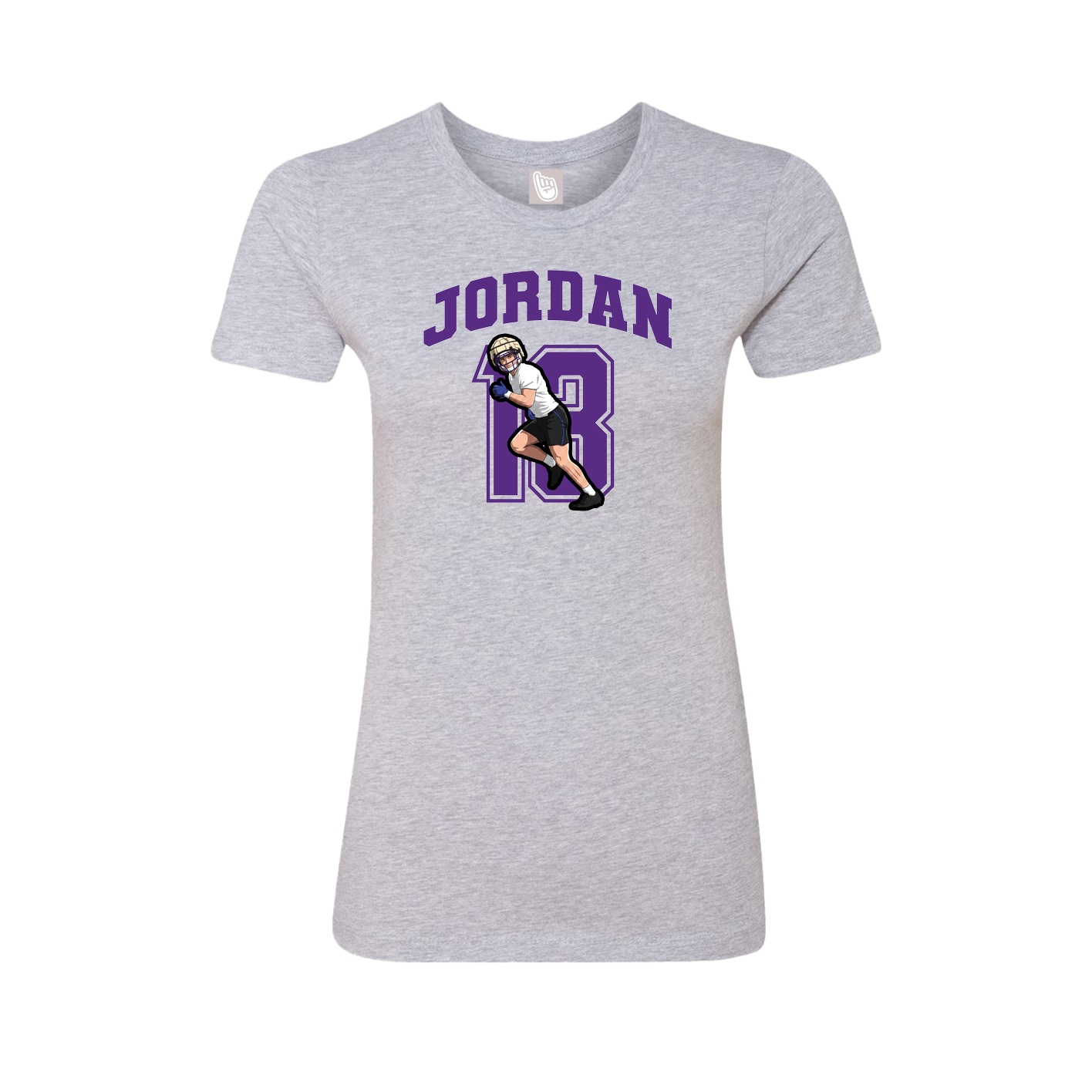 Fitted Women's Tee — Number in Grey