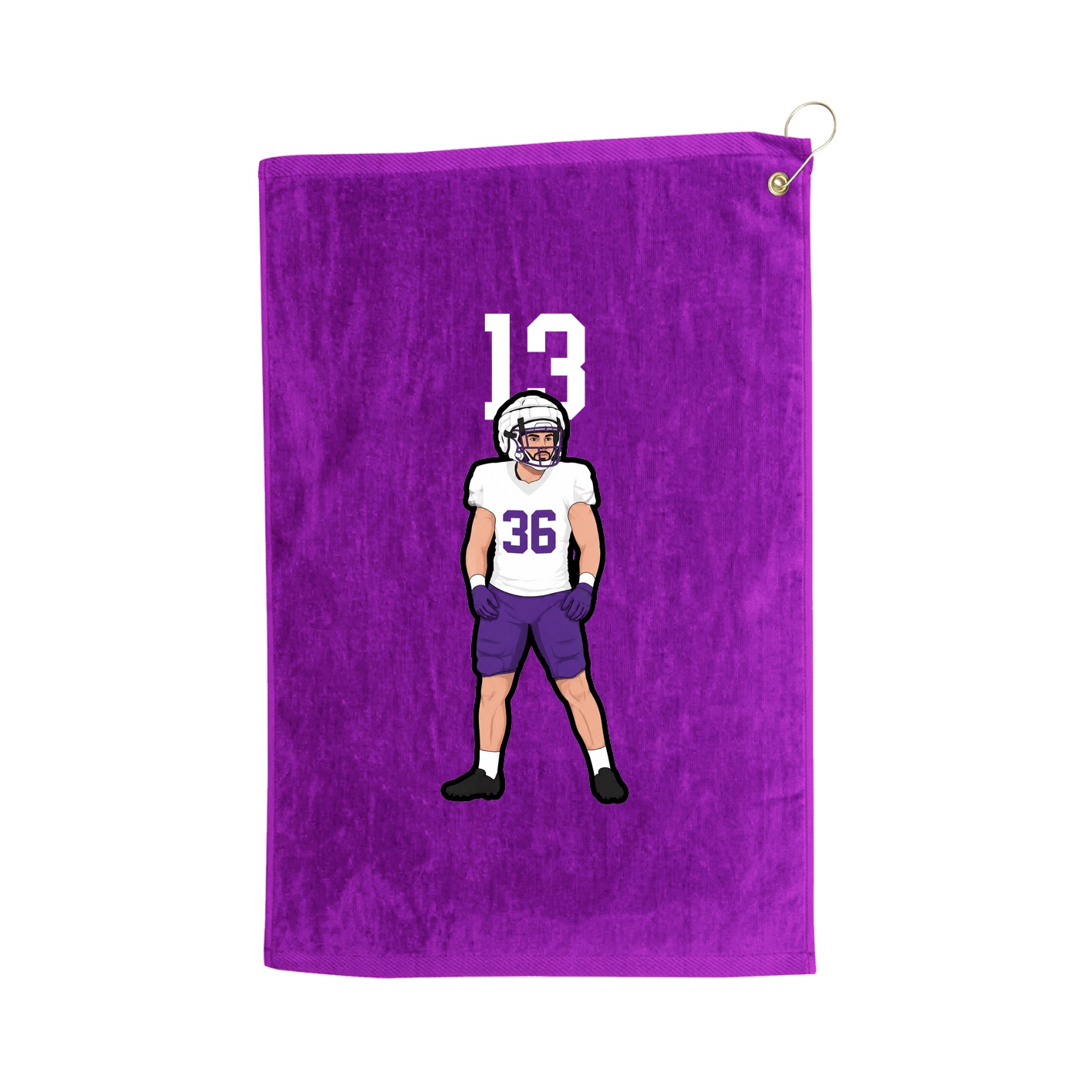 Golf Towel — Number Top in Purple