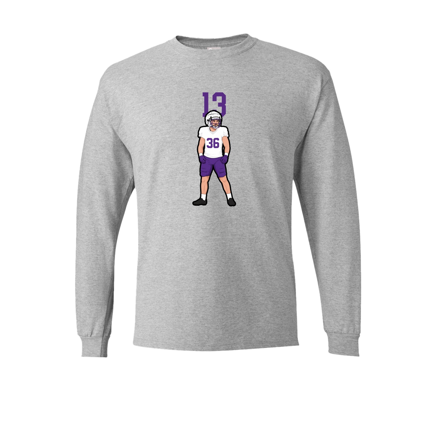 Long Sleeve Tee — Number Top in Grey