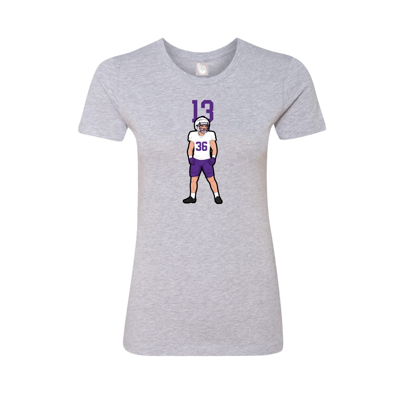 Fitted Women's Tee — Number Top in Grey