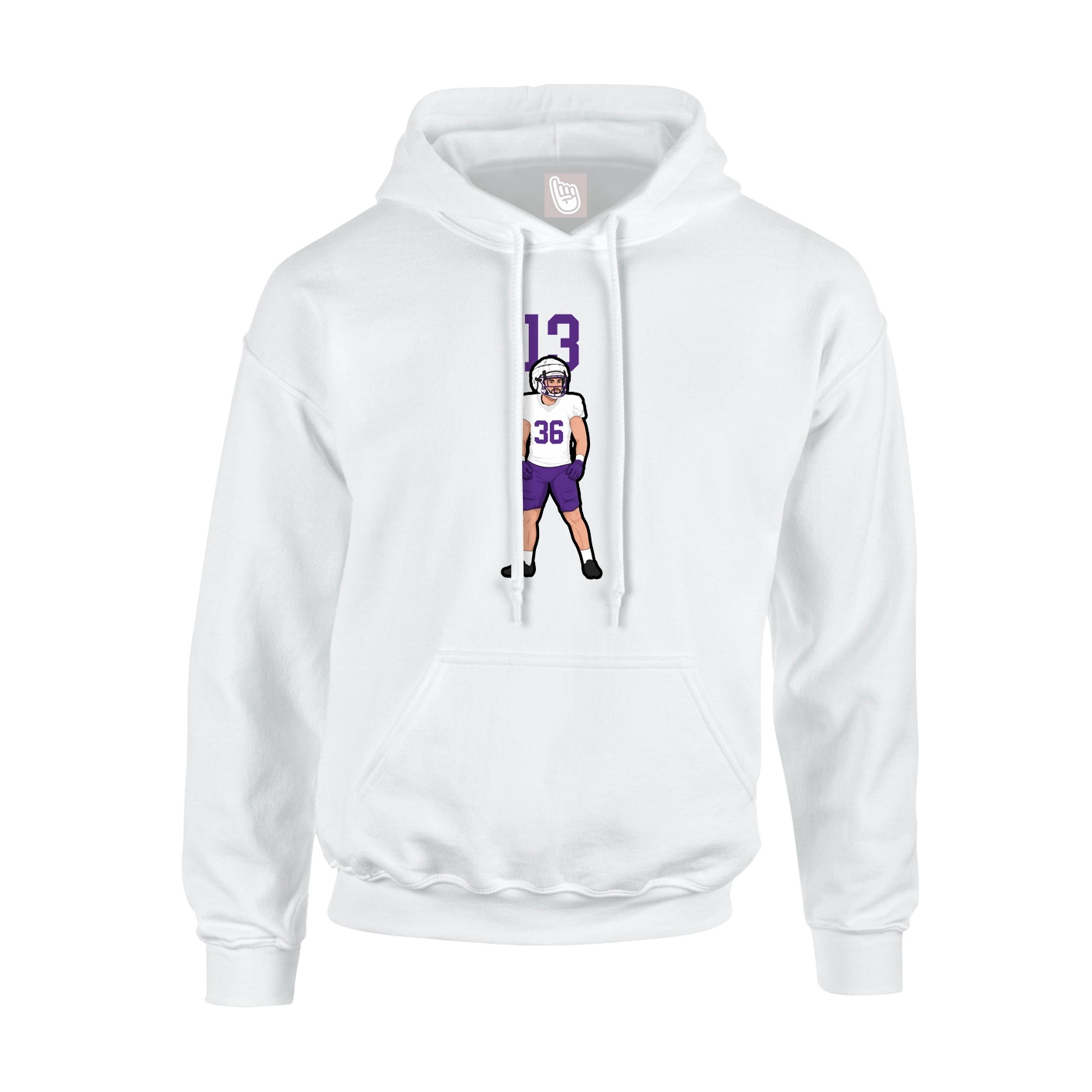 Hoodie — Number Top in White