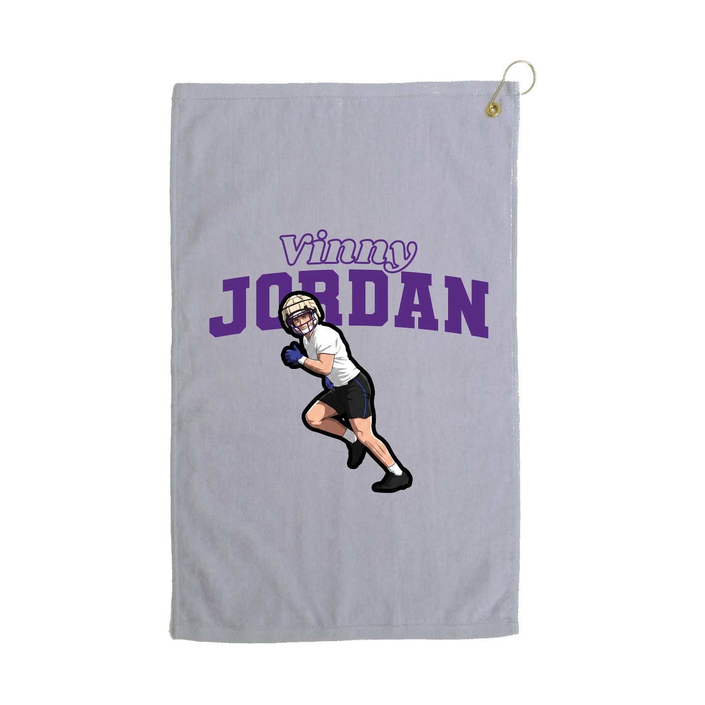 Golf Towel — Name Arch in Grey