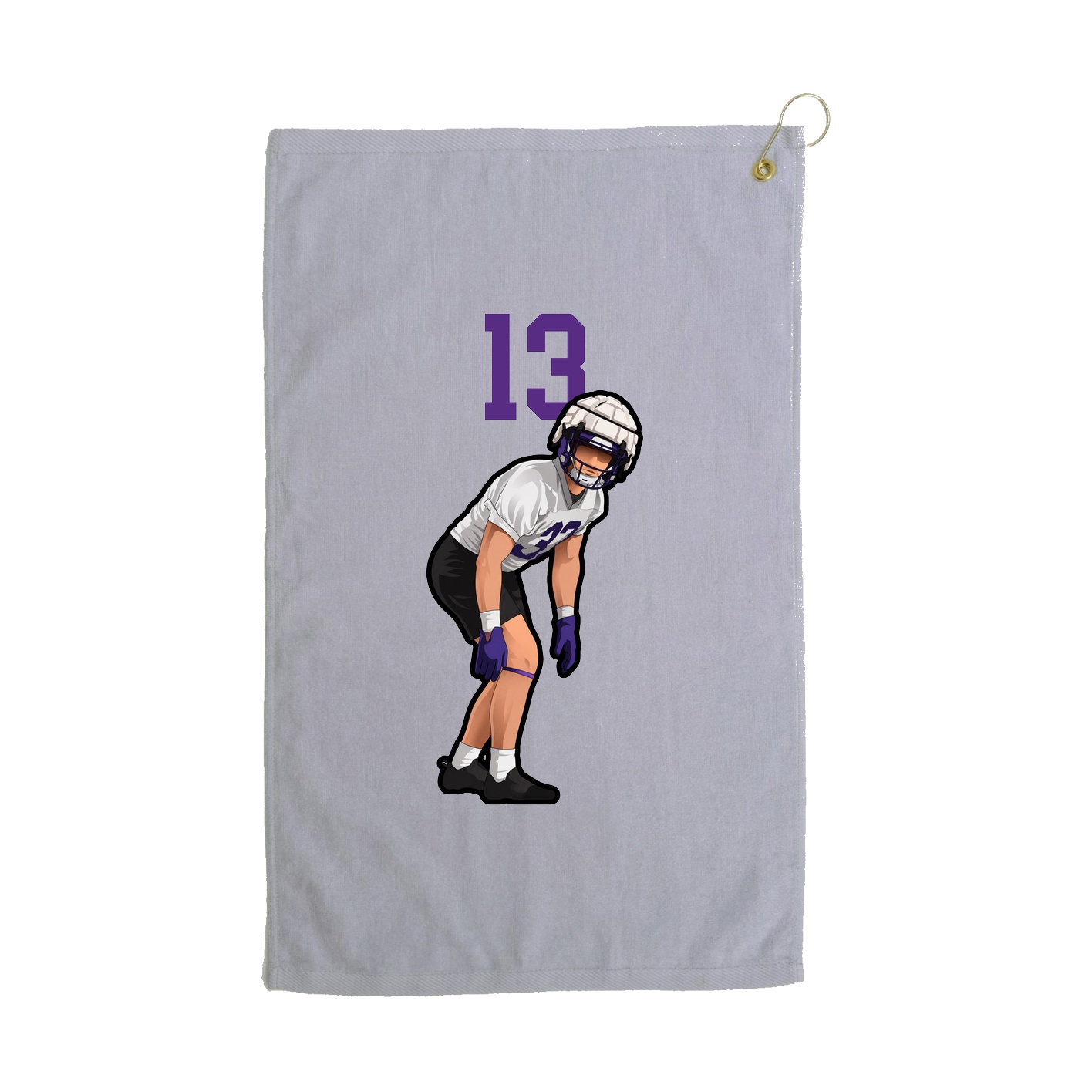 Golf Towel — Number Top in Grey