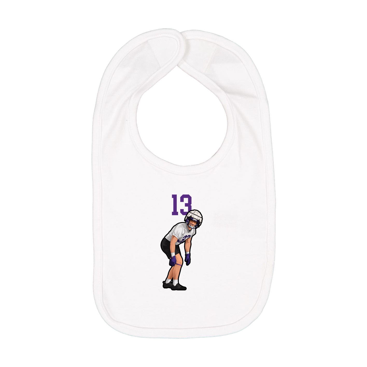 Infant Bib — Number Top in White