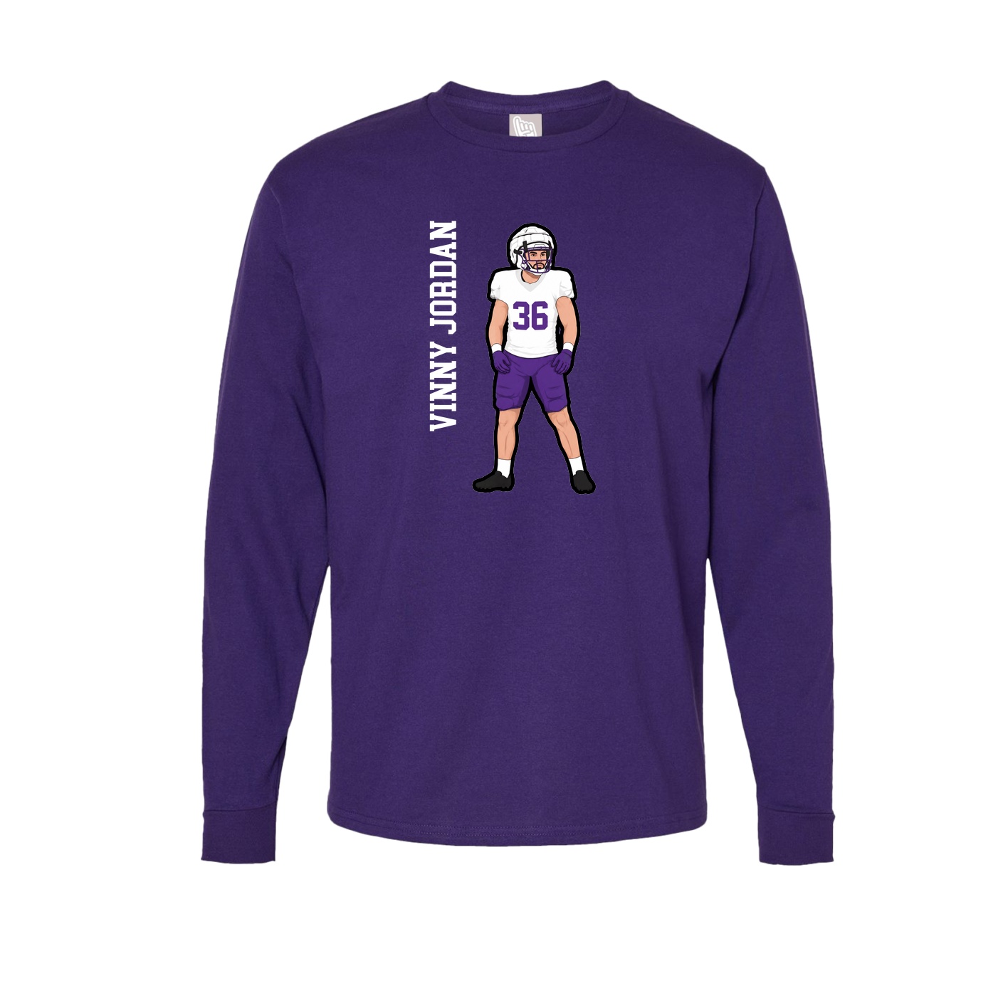 Long Sleeve Tee — Name Vertical in Purple